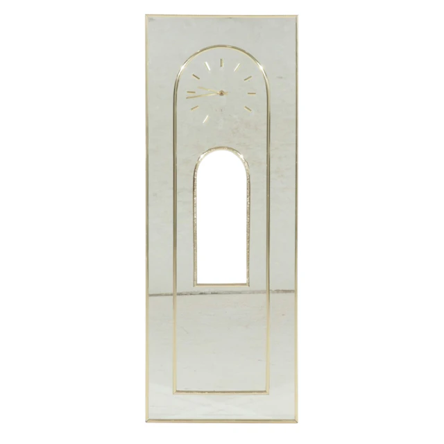 Modernist Wall Mirror with Clock and Keyhole Opening, 21st Century