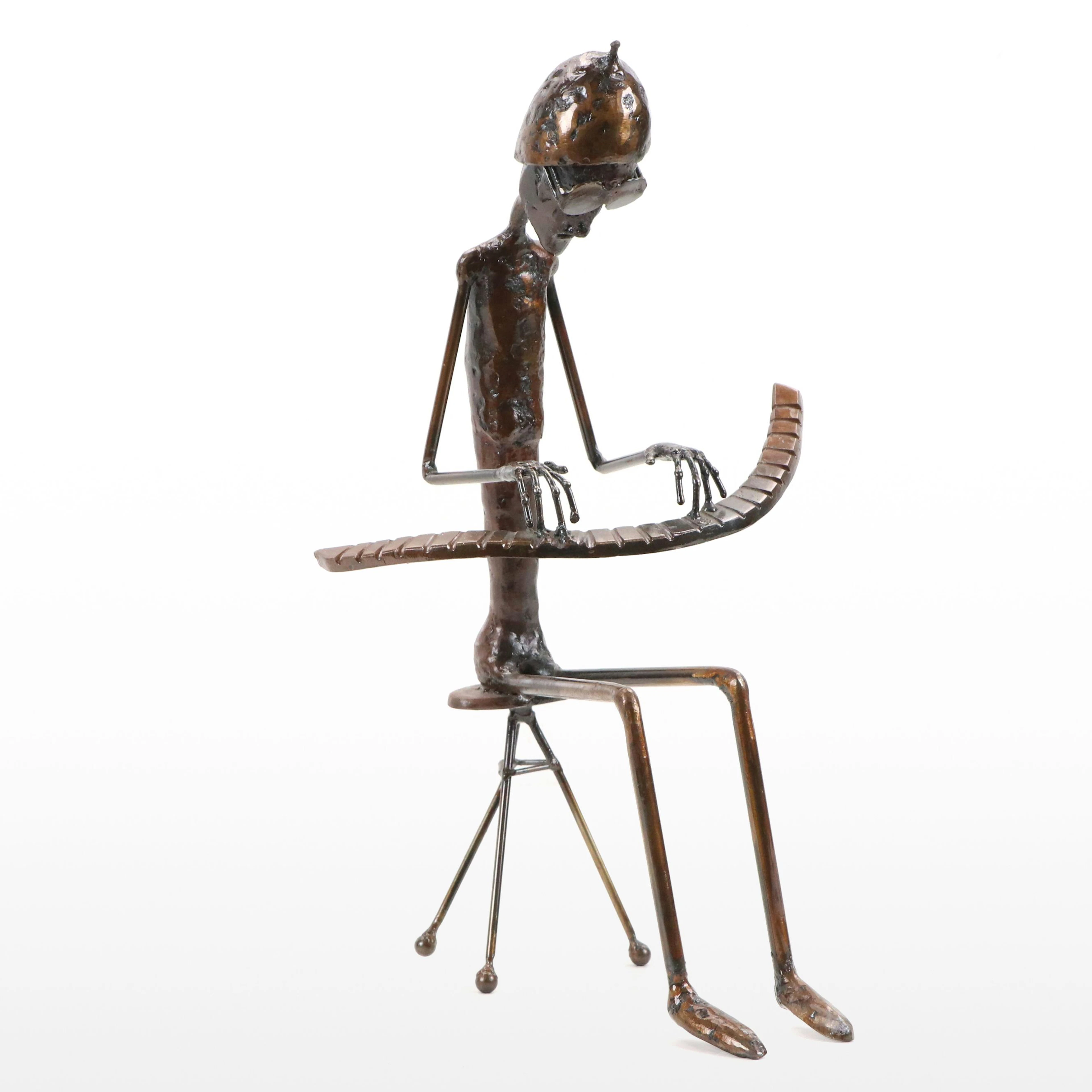 William Wessel Iron Sculpture "Piano Man"
