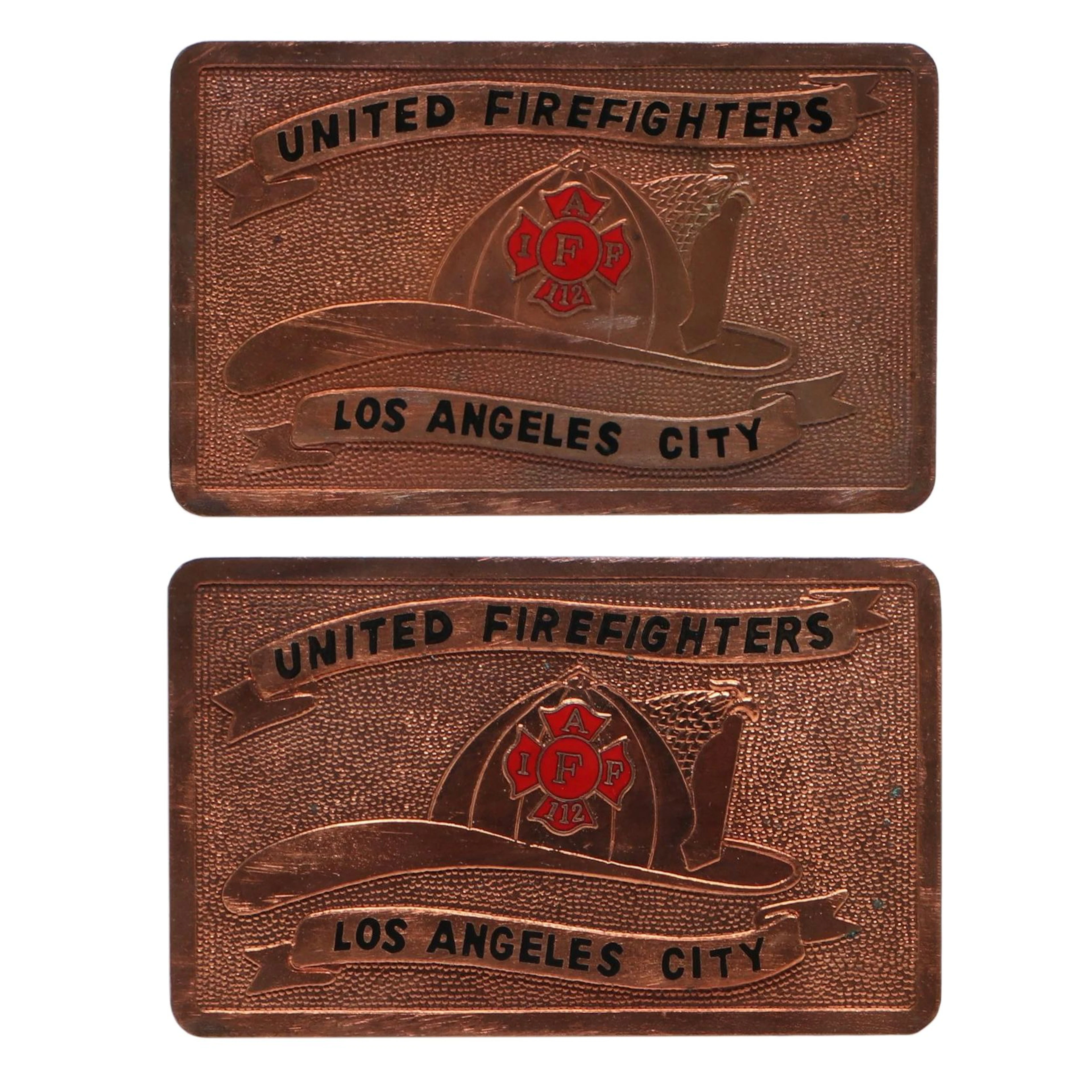 United Firefighters Los Angeles City Station 112 Copper Belt Buckles