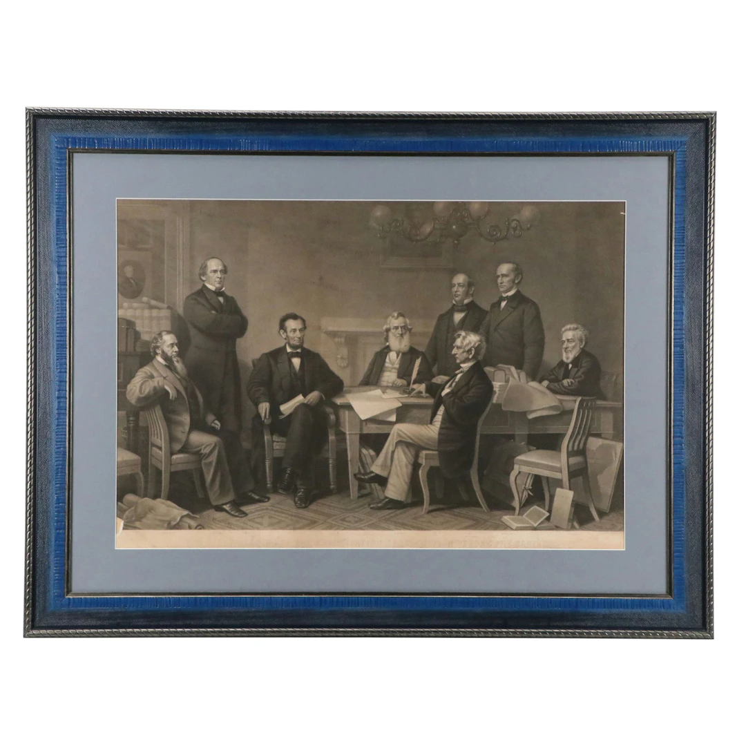 Engraving After "President Lincoln Discusses the Emancipation Proclamation..."