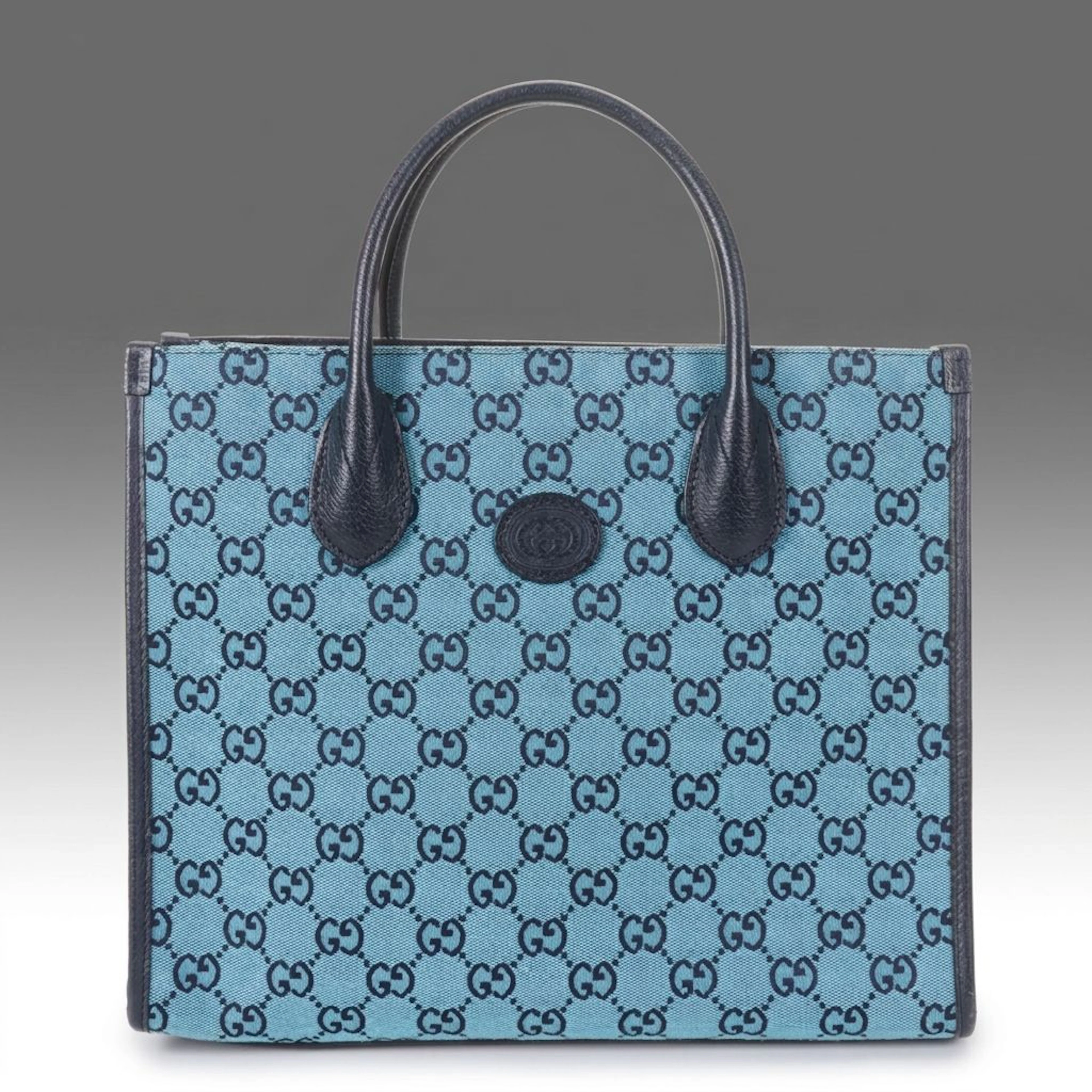 Gucci Two-Way Tote Bag in Blue Interlocking GG Supreme Canvas