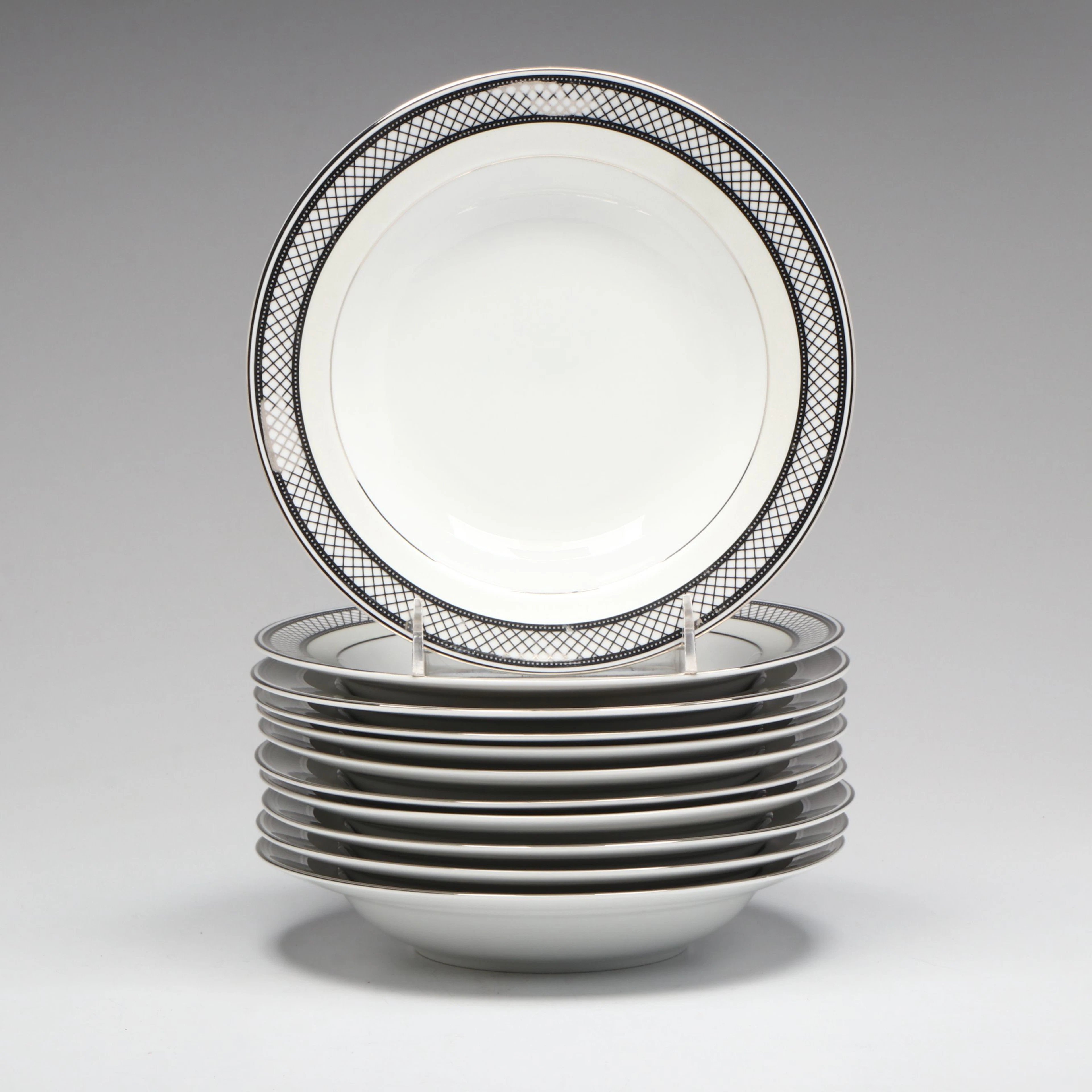 Ralph Lauren "Silk Ribbon Pearl" Porcelain Soup Bowls