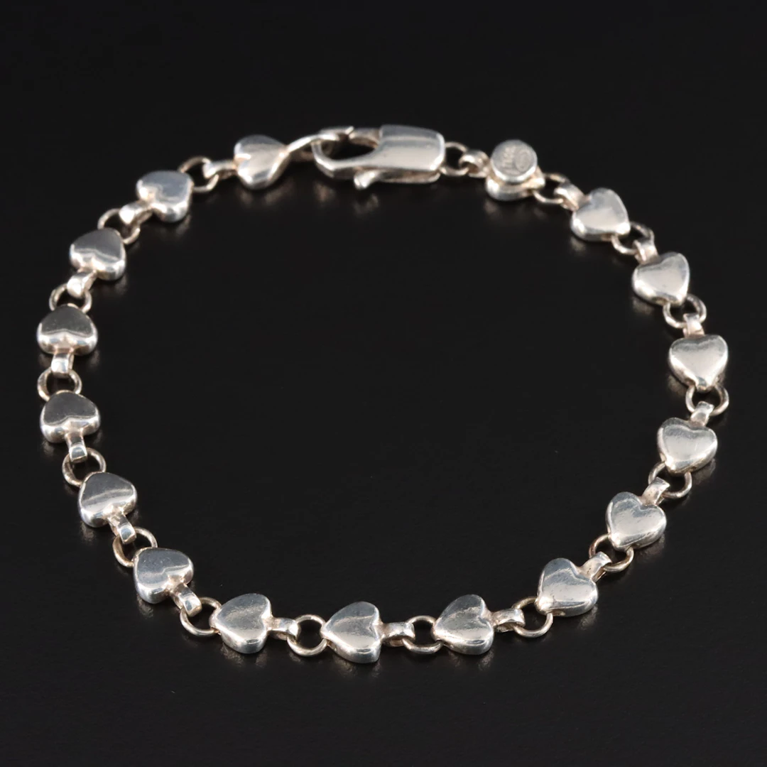 Tiffany & Co. Sterling Heart Link Bracelet