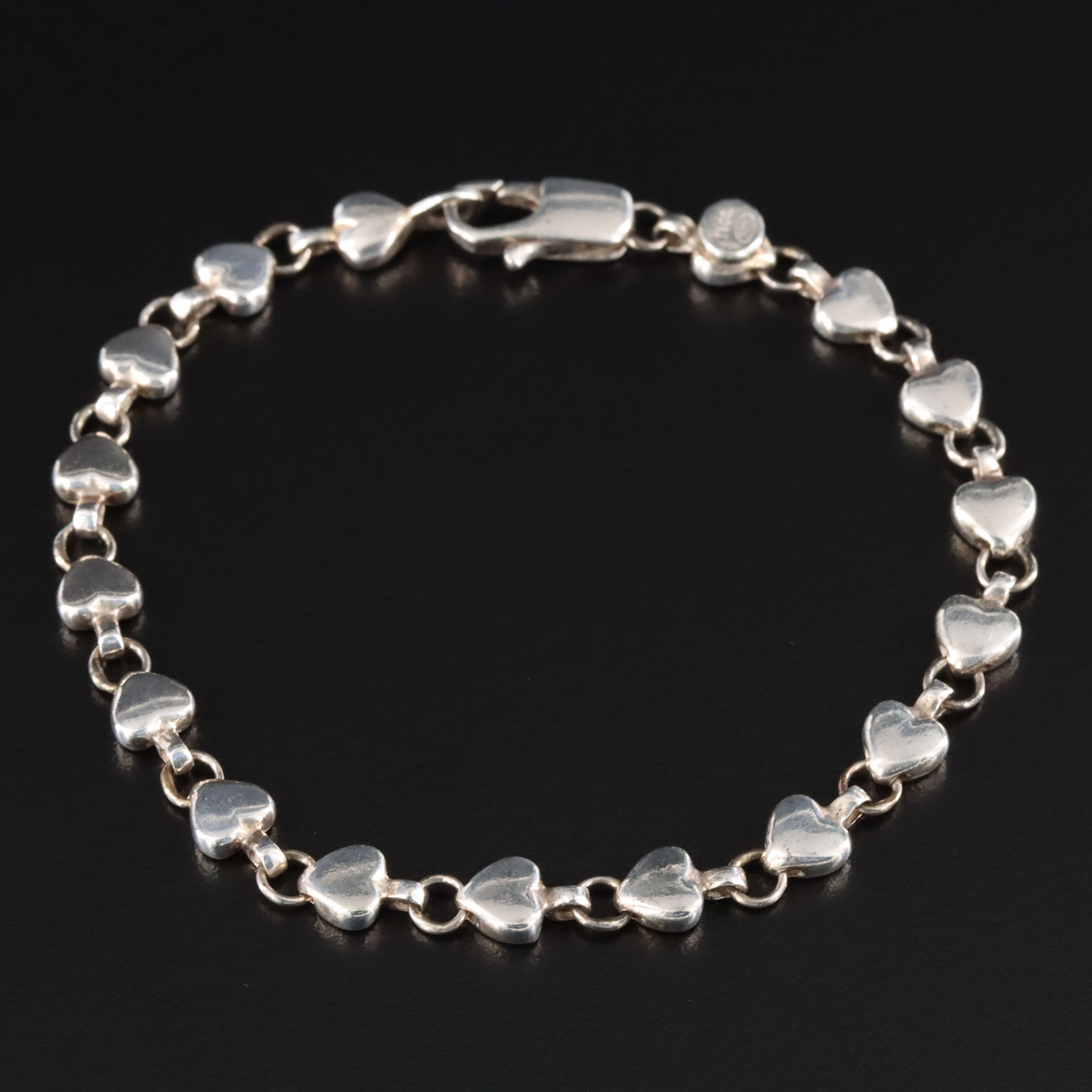 Tiffany & Co. Sterling Heart Link Bracelet