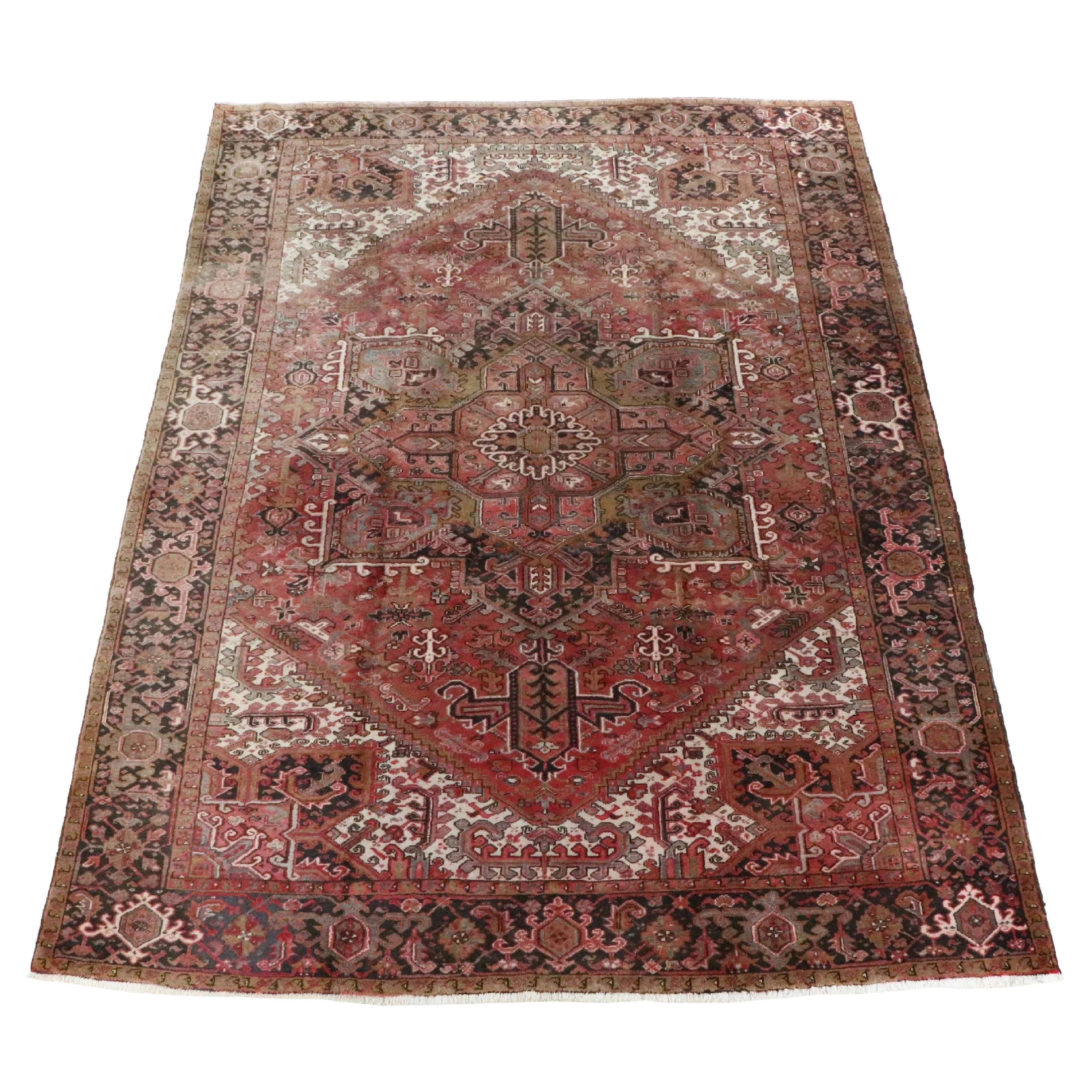 10' x 13'7 Hand-Knotted Persian Heriz Room-Sized Rug