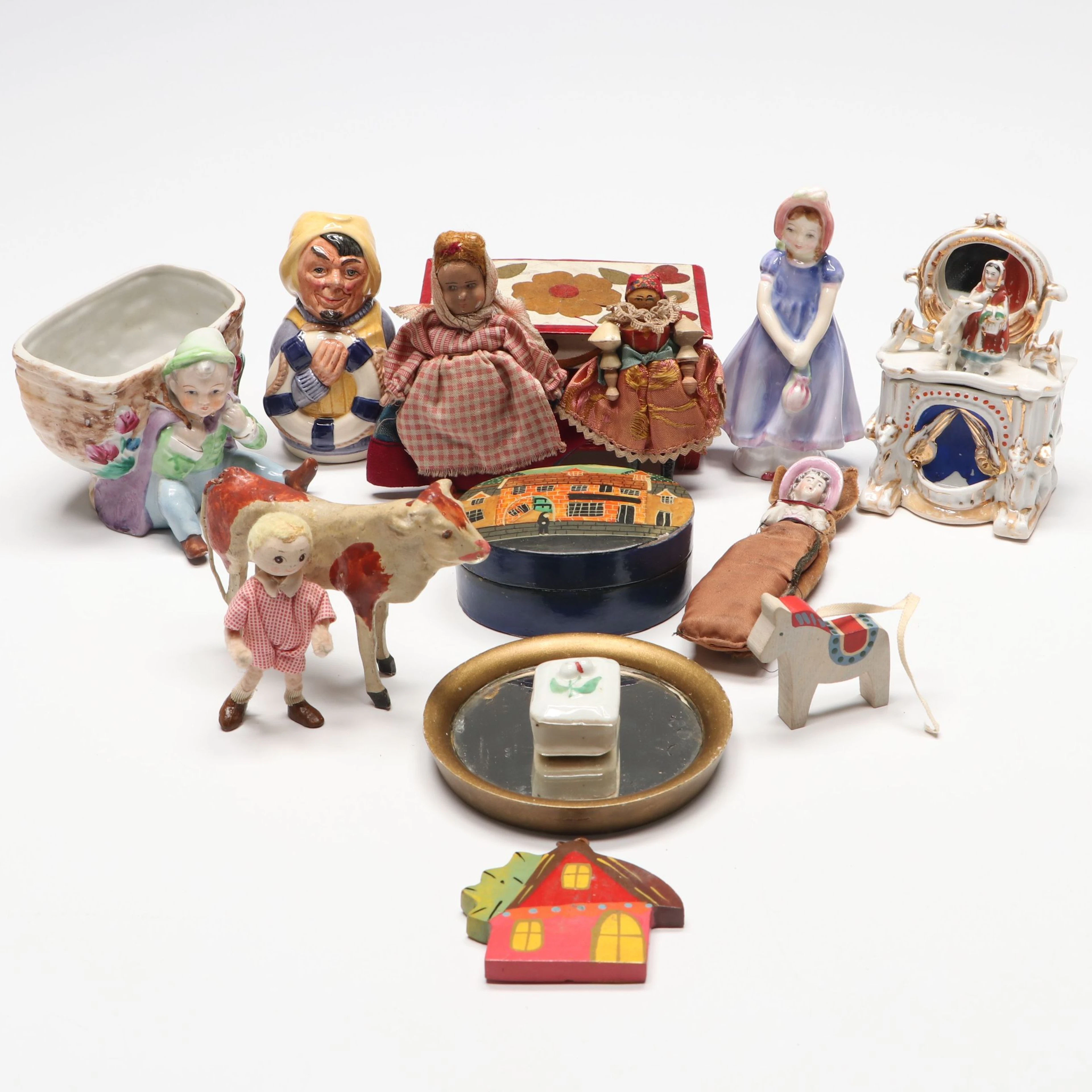 Royal Doulton "Ivy" Porcelain Figurine, Figural Mantel Box, and More Décor