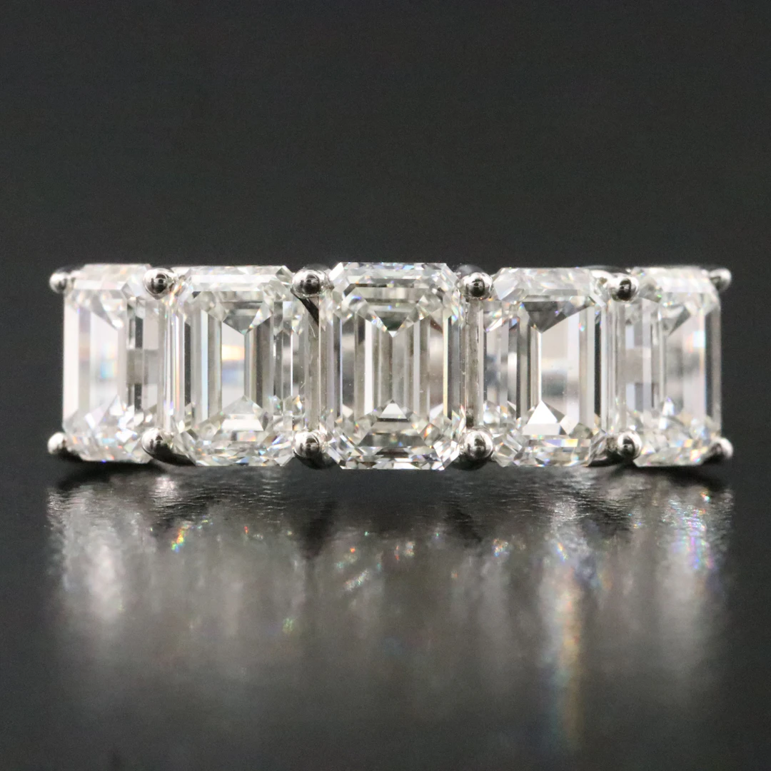 Platinum 4.50 CTW Five Stone Diamond Ring with GIA Reports