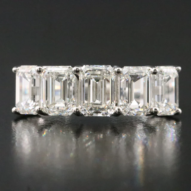 Platinum 4.50 CTW Five Stone Diamond Ring with GIA Reports