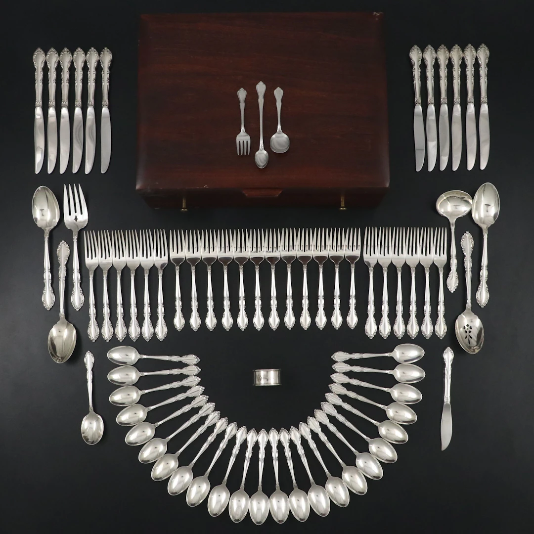 Oneida "Grandeur" Sterling Silver Flatware and Serving Utensils, 1960-2004