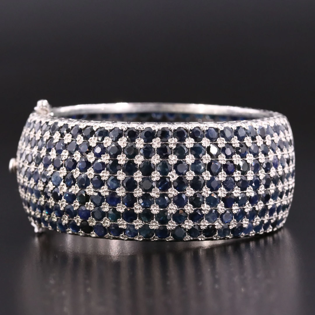 Sterling Sapphire Bangle Bracelet