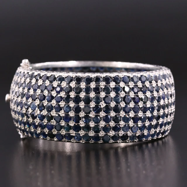 Sterling Sapphire Bangle Bracelet