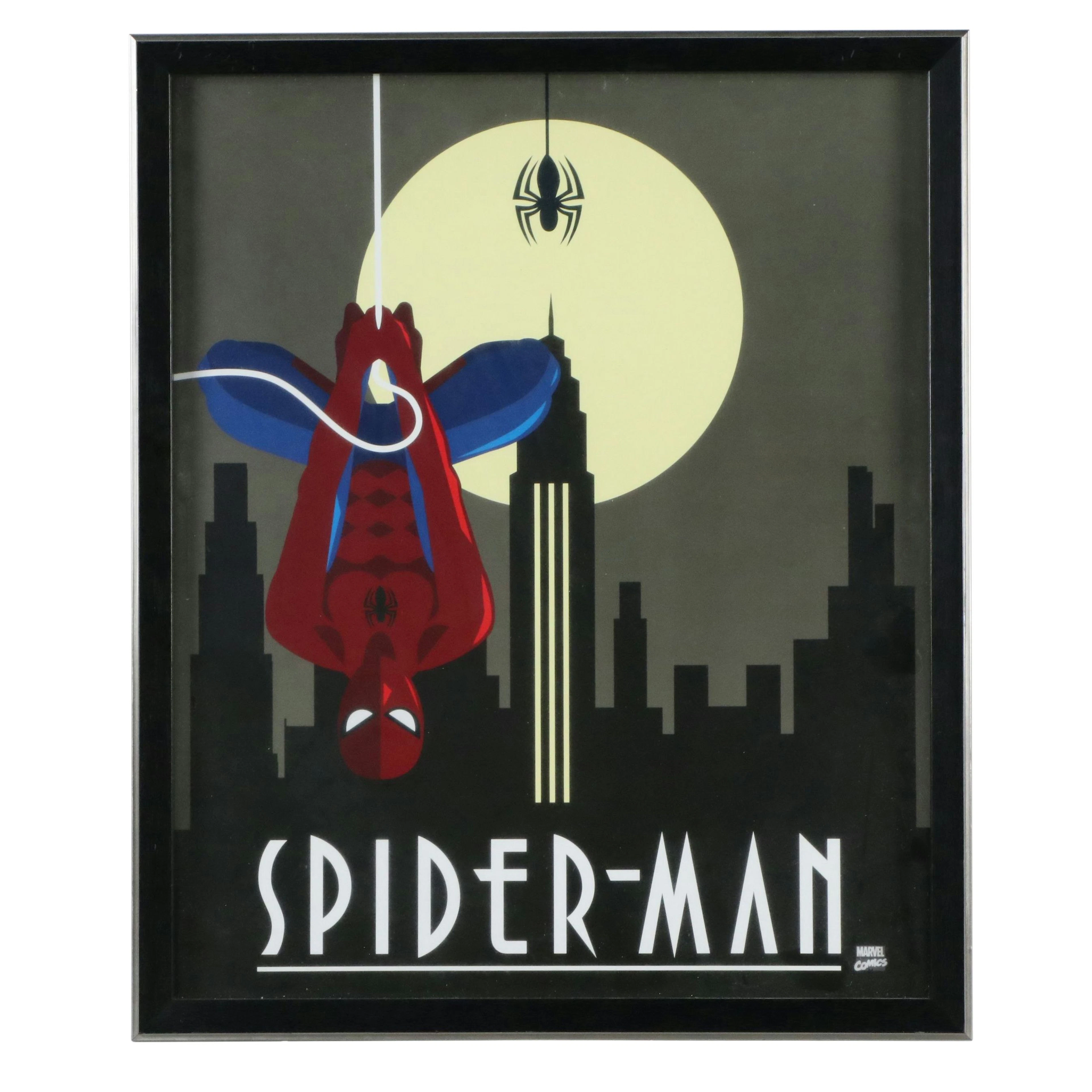 Art Deco Style Marvel Comics "Spider-Man" Digital Print, 21st Century
