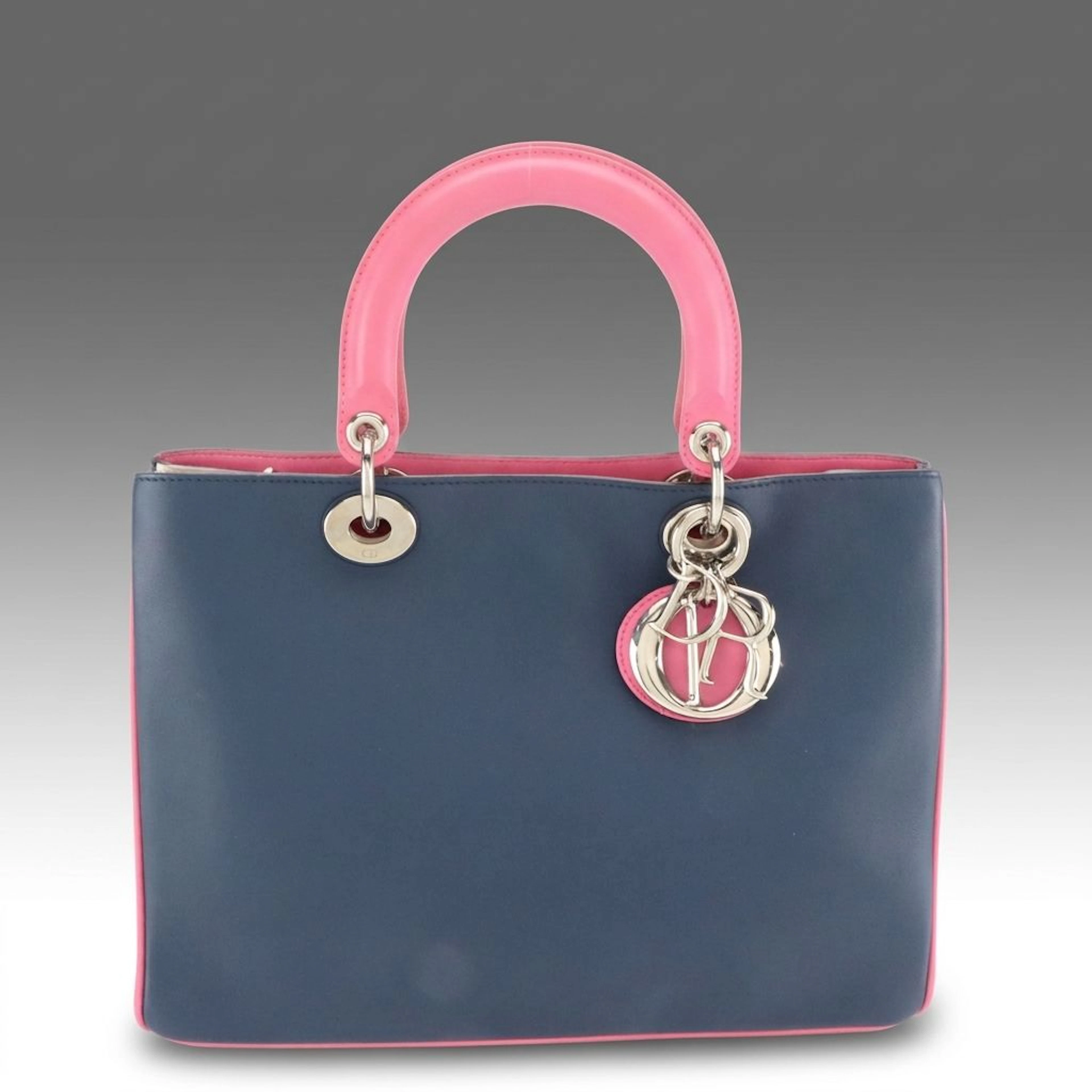 Christian Dior Diorissimo Top Handle Tote Bag, Pouch Colorblock Calfskin