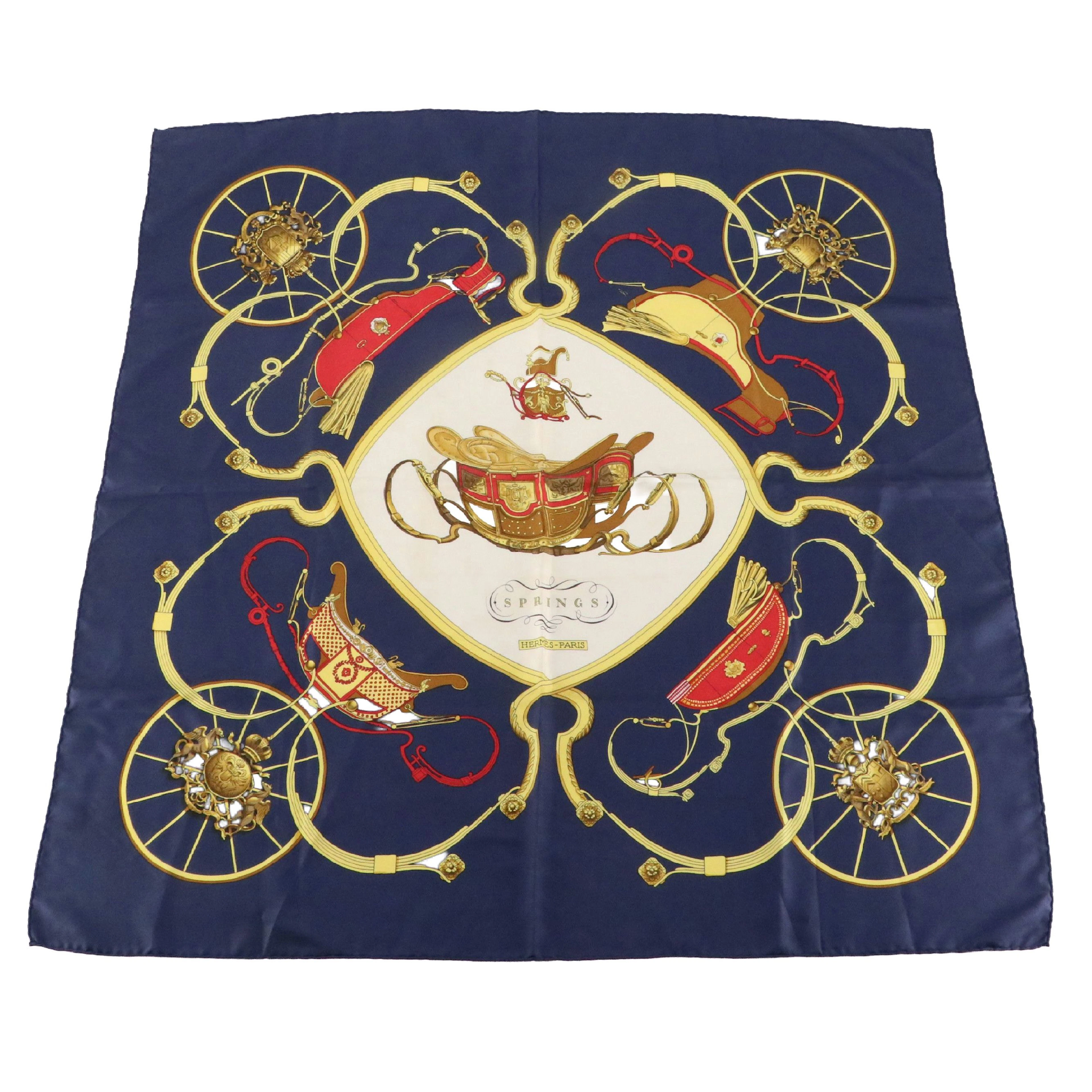 Hermès "Springs" Scarf 90 in Silk Twill
