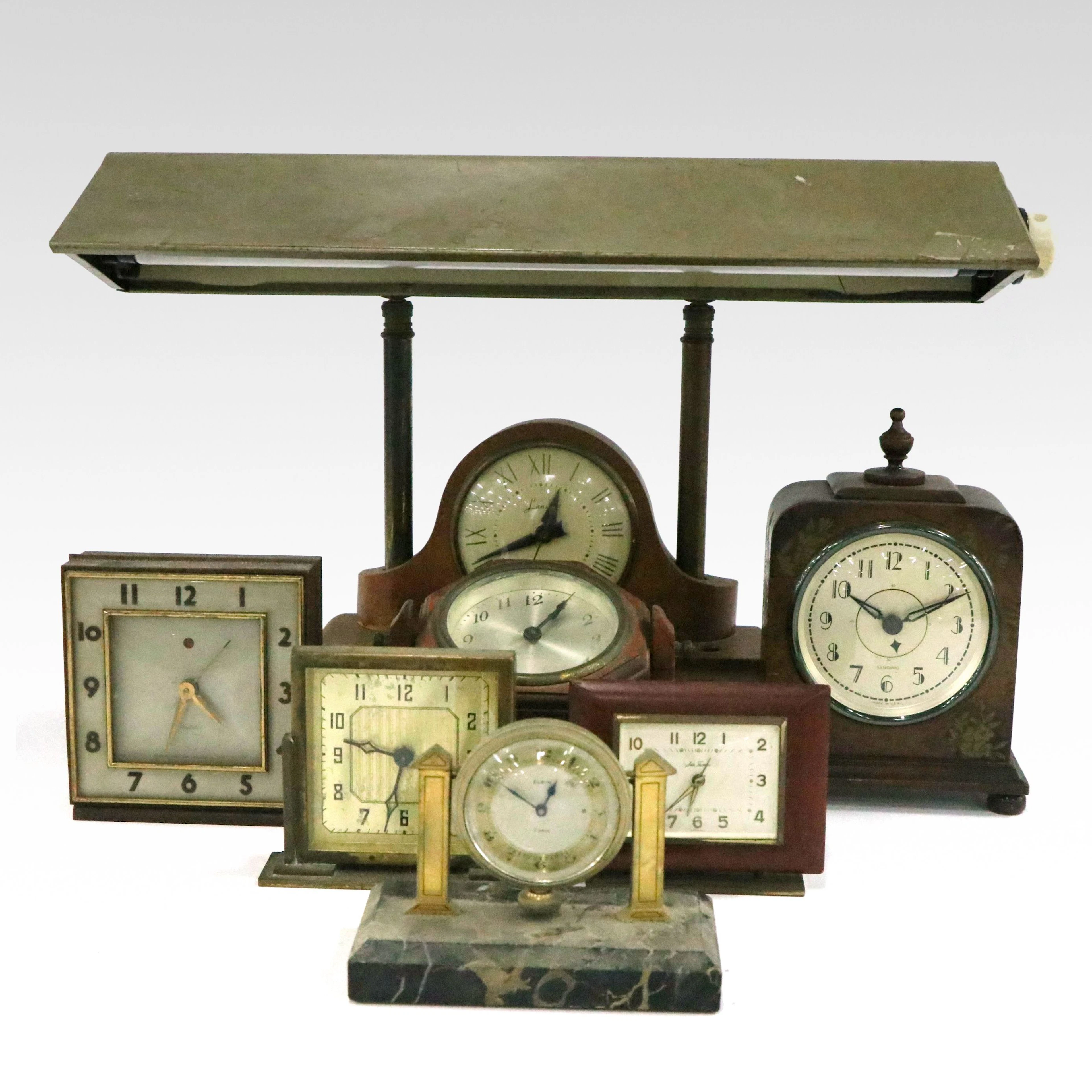 Elgin, Seth Thomas, Sangamo, Westclox with Other Art Deco Clocks