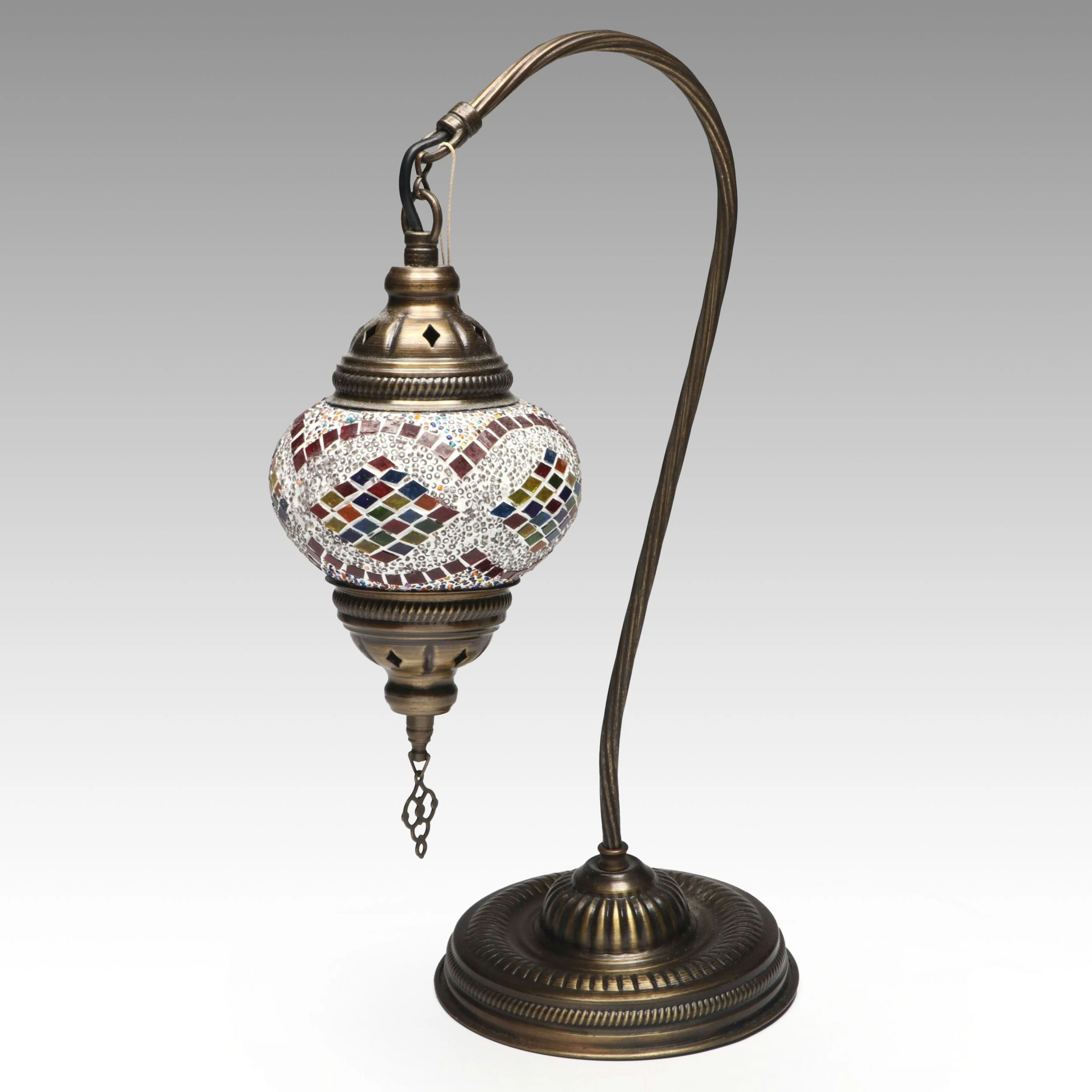Turkish Mosaic Swan Neck Table Lamp