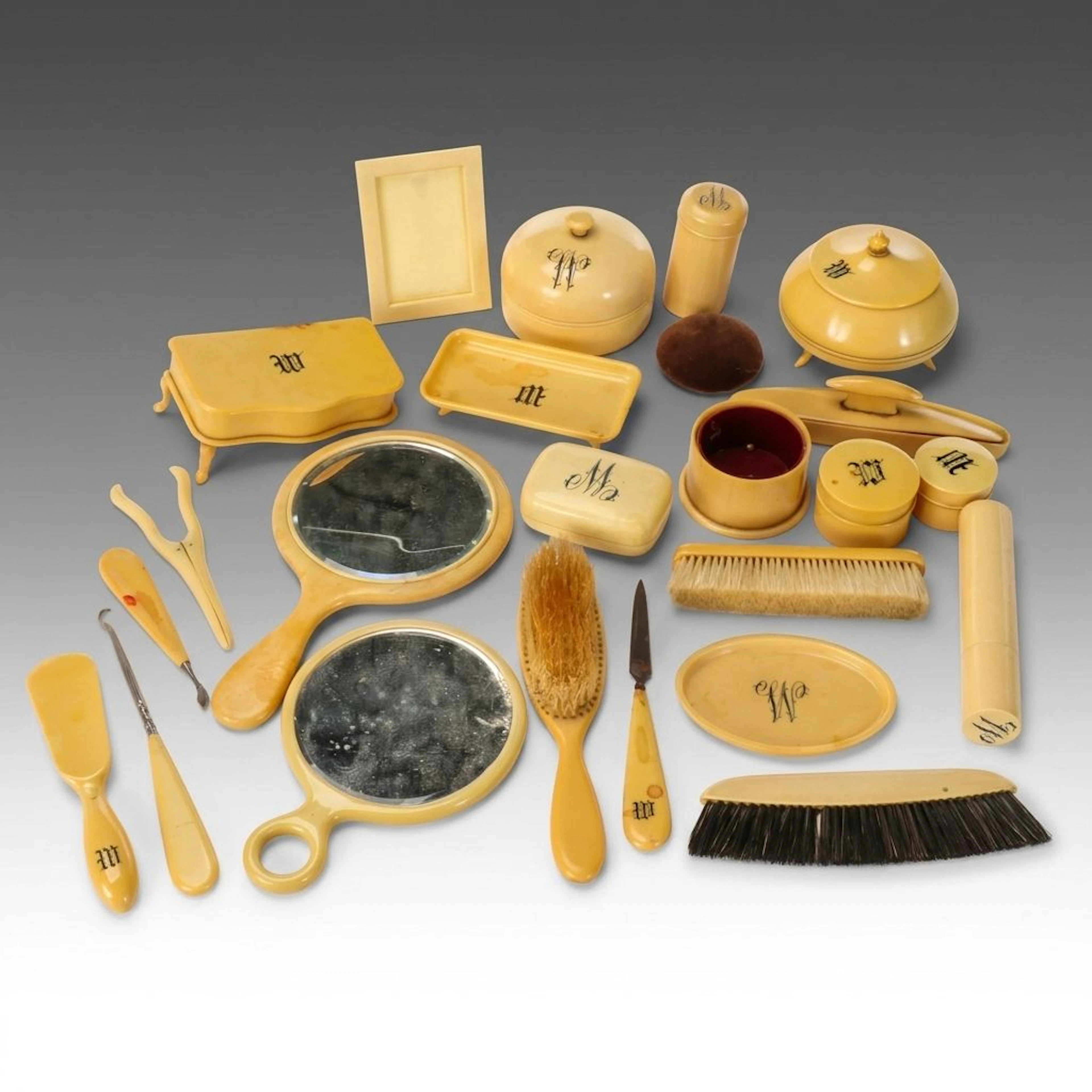 Celluloid Brushes, Hand Mirrors, and More Vanity Accessories, Vintage