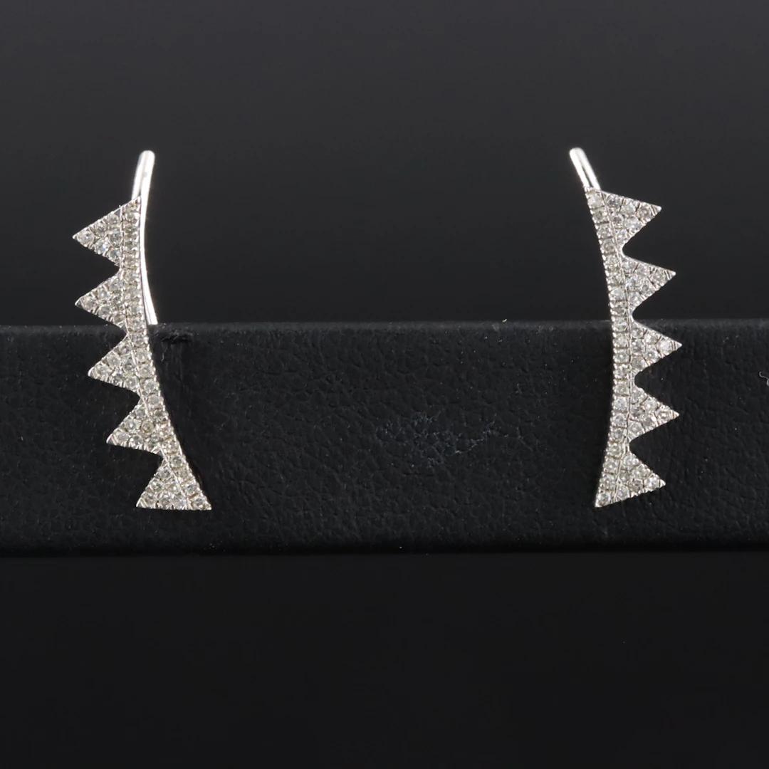 10K 0.24 CTW Diamond Ear Climbers