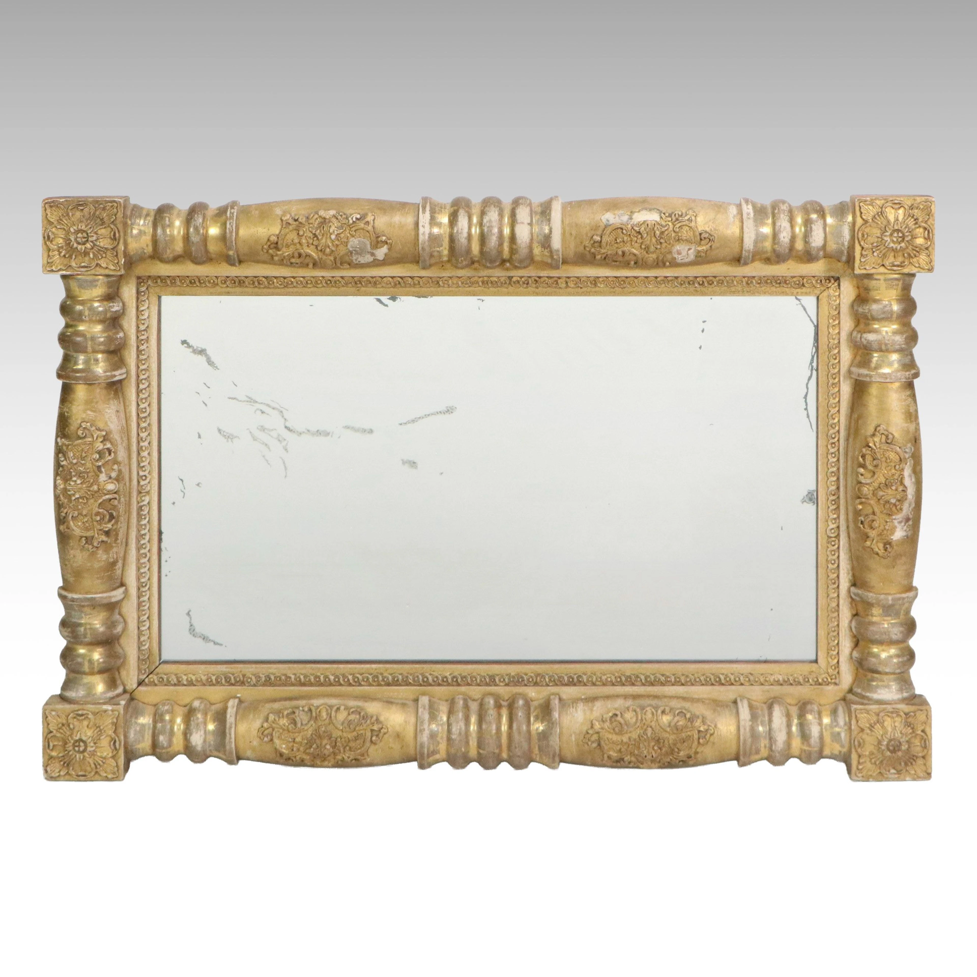 American Empire Style Giltwood Wall Mirror, 19th Century