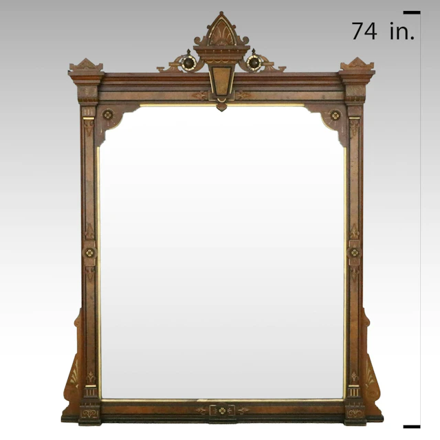 Mitchell & Rammelsberg Victorian Eastlake Movement Wooden Wall Mirror
