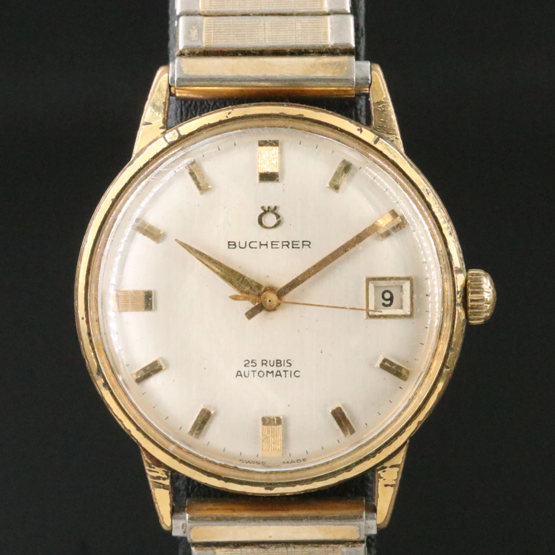 Bucherer Mid Century Modern Two Tone Automatic Dress Watch