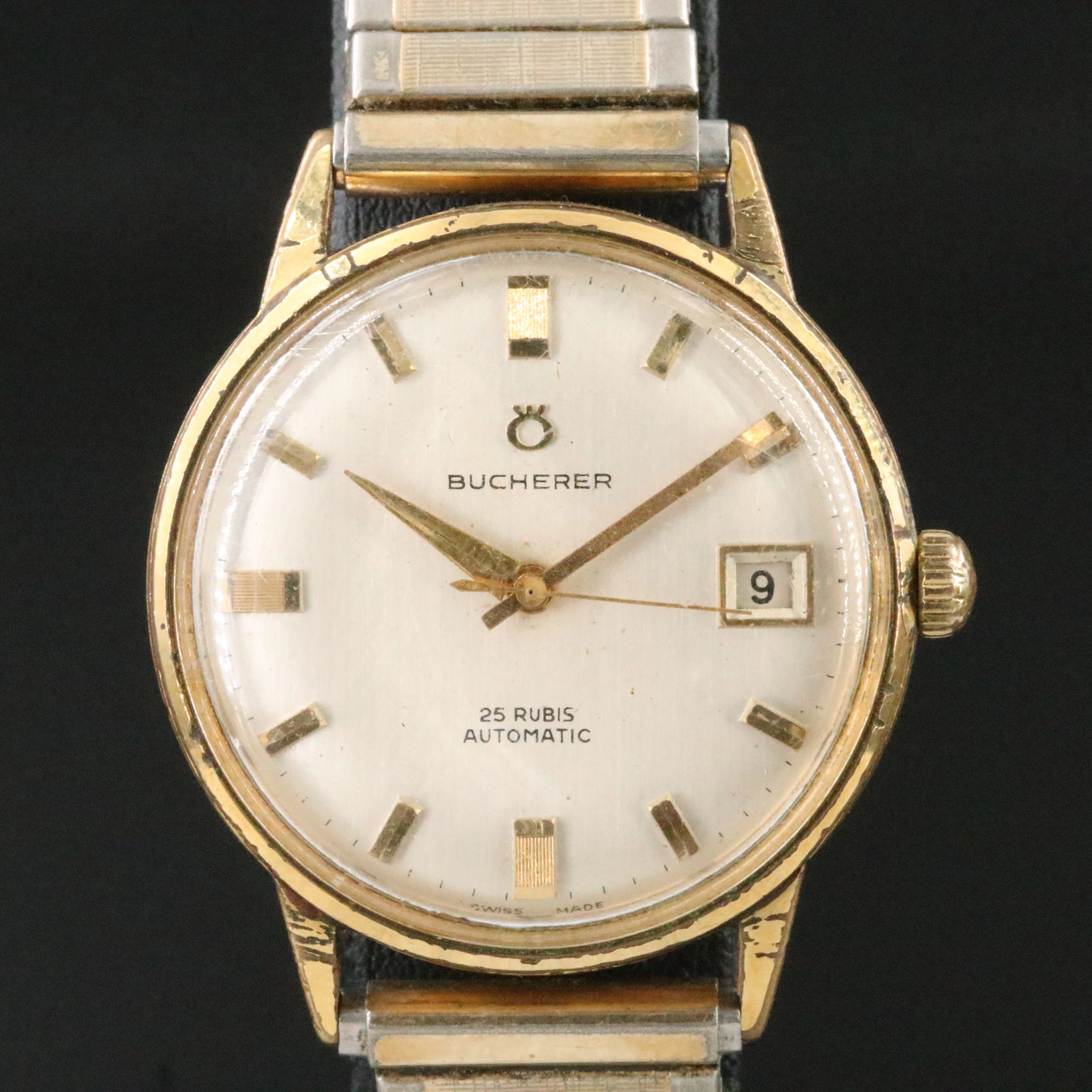 Bucherer Mid Century Modern Two Tone Automatic Dress Watch