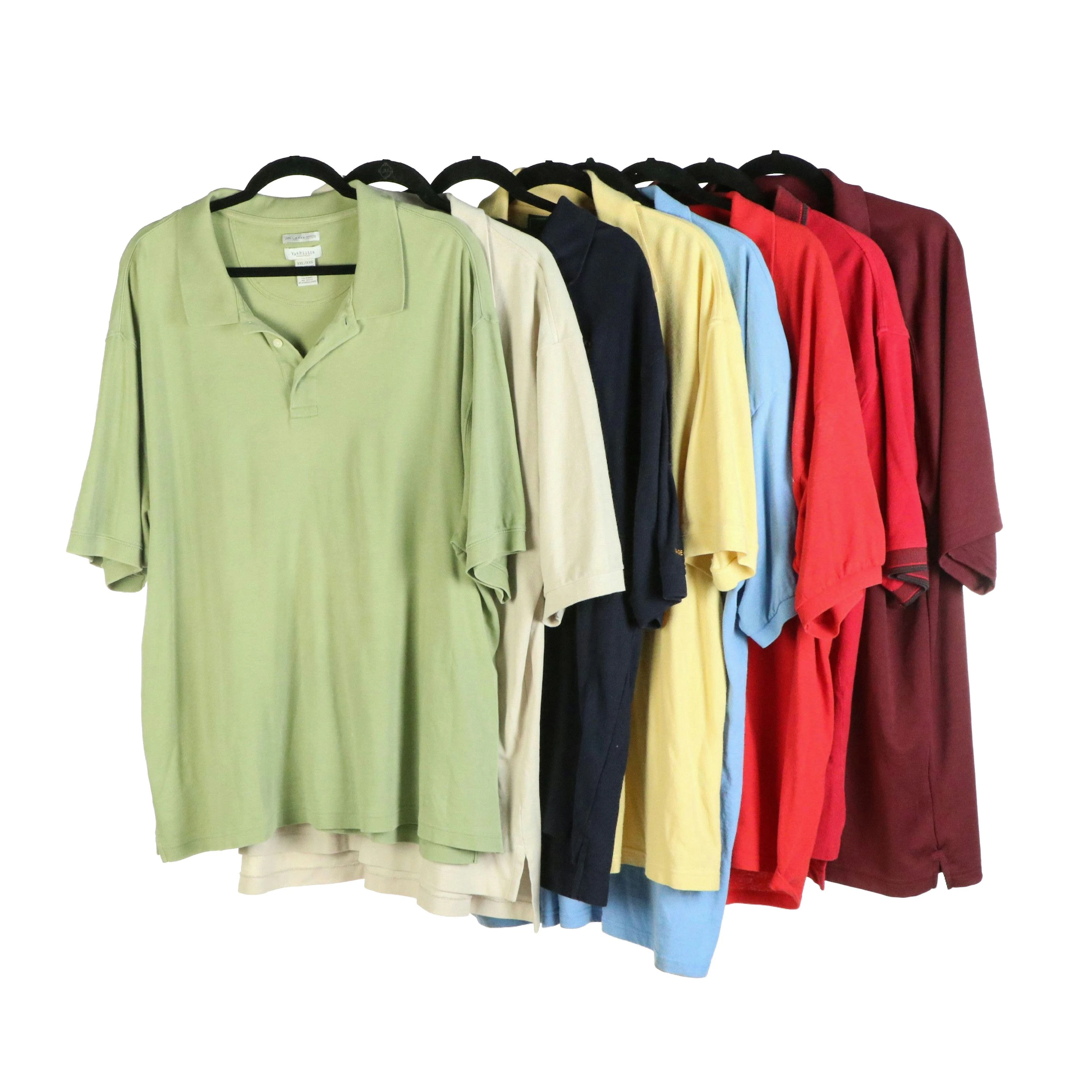 Men's Cotton Polo Shirts Featuring Van Heusen, Cross Creek, and More