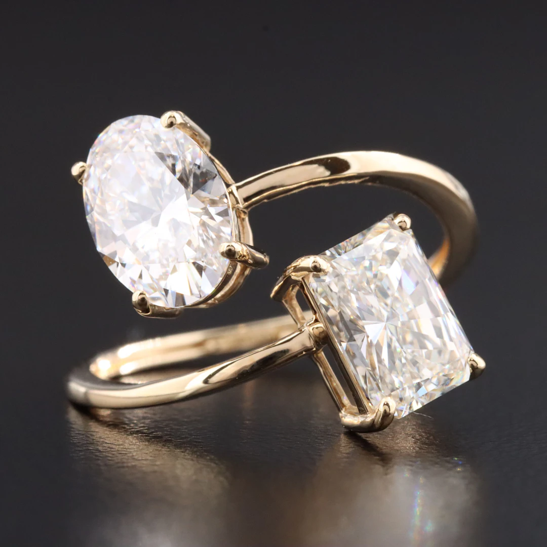 14K 3.25 CTW Lab Grown Diamond Bypass Ring with IGI Reports