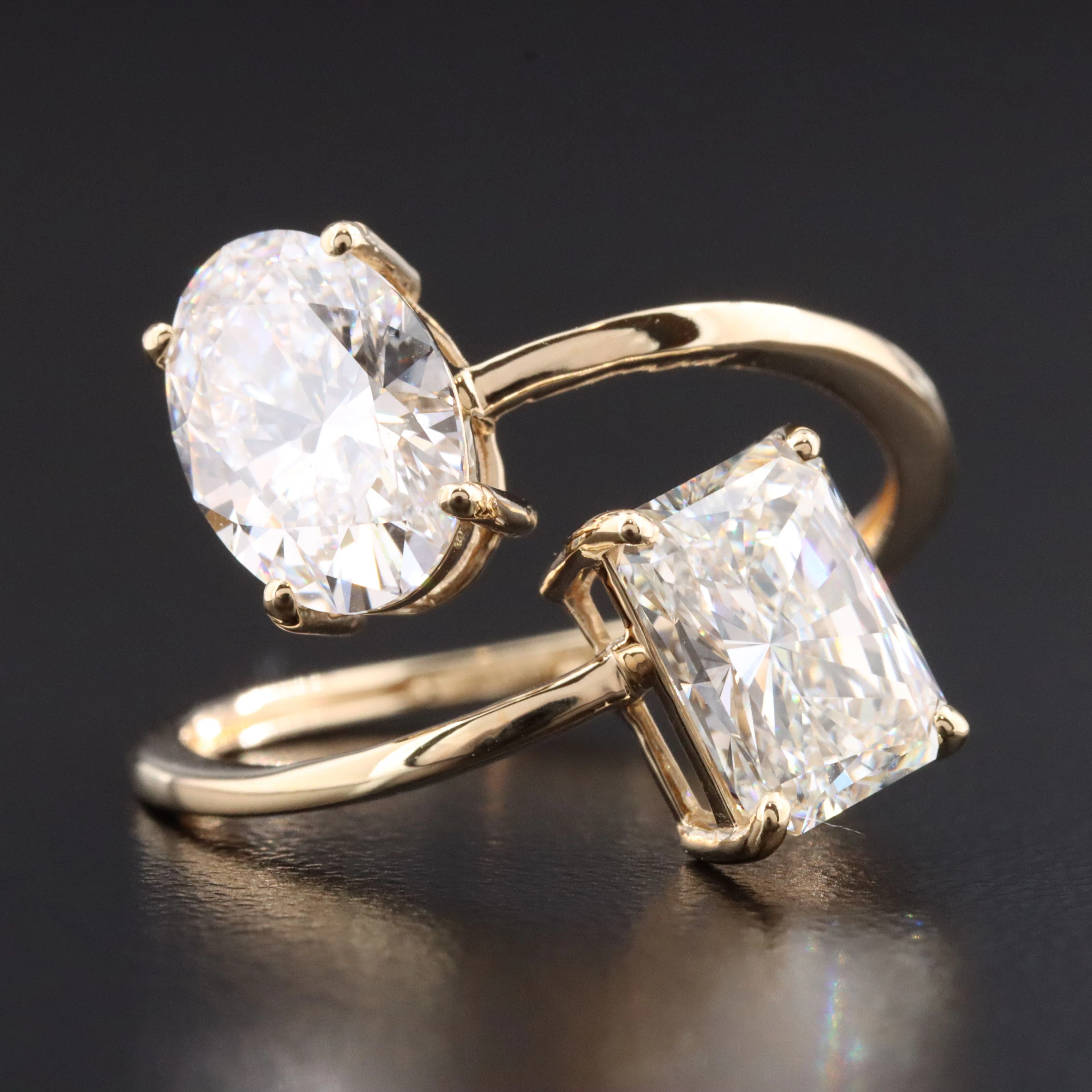 14K 3.25 CTW Lab Grown Diamond Bypass Ring with IGI Reports