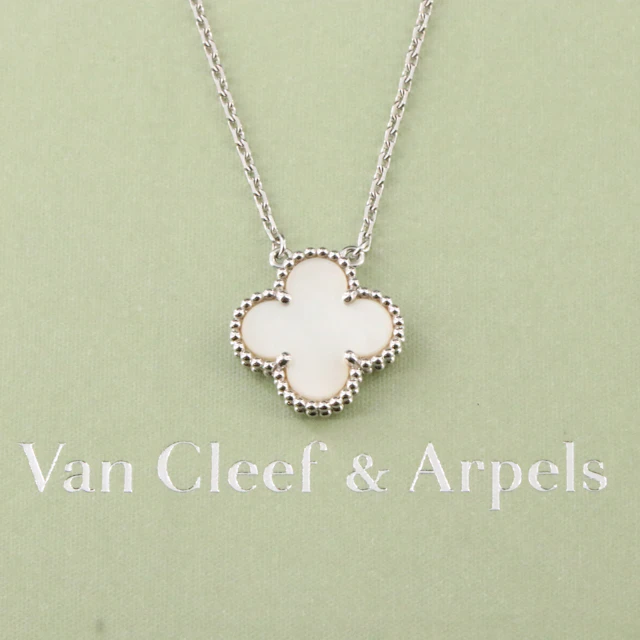 Van Cleef & Arpels Vintage Alhambra 18K Mother-of-Pearl Necklace with COA