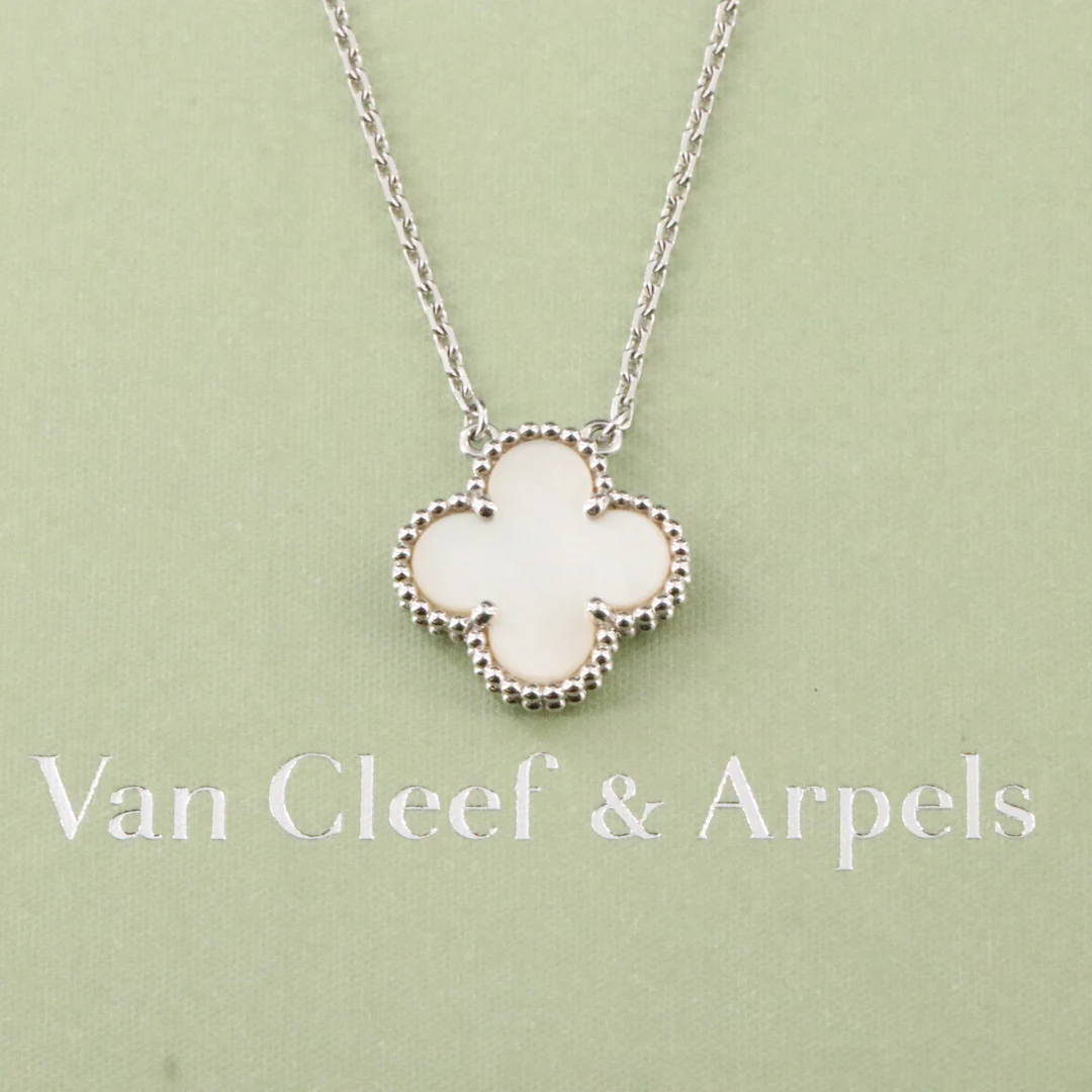 Van Cleef & Arpels Vintage Alhambra 18K Mother-of-Pearl Necklace with COA