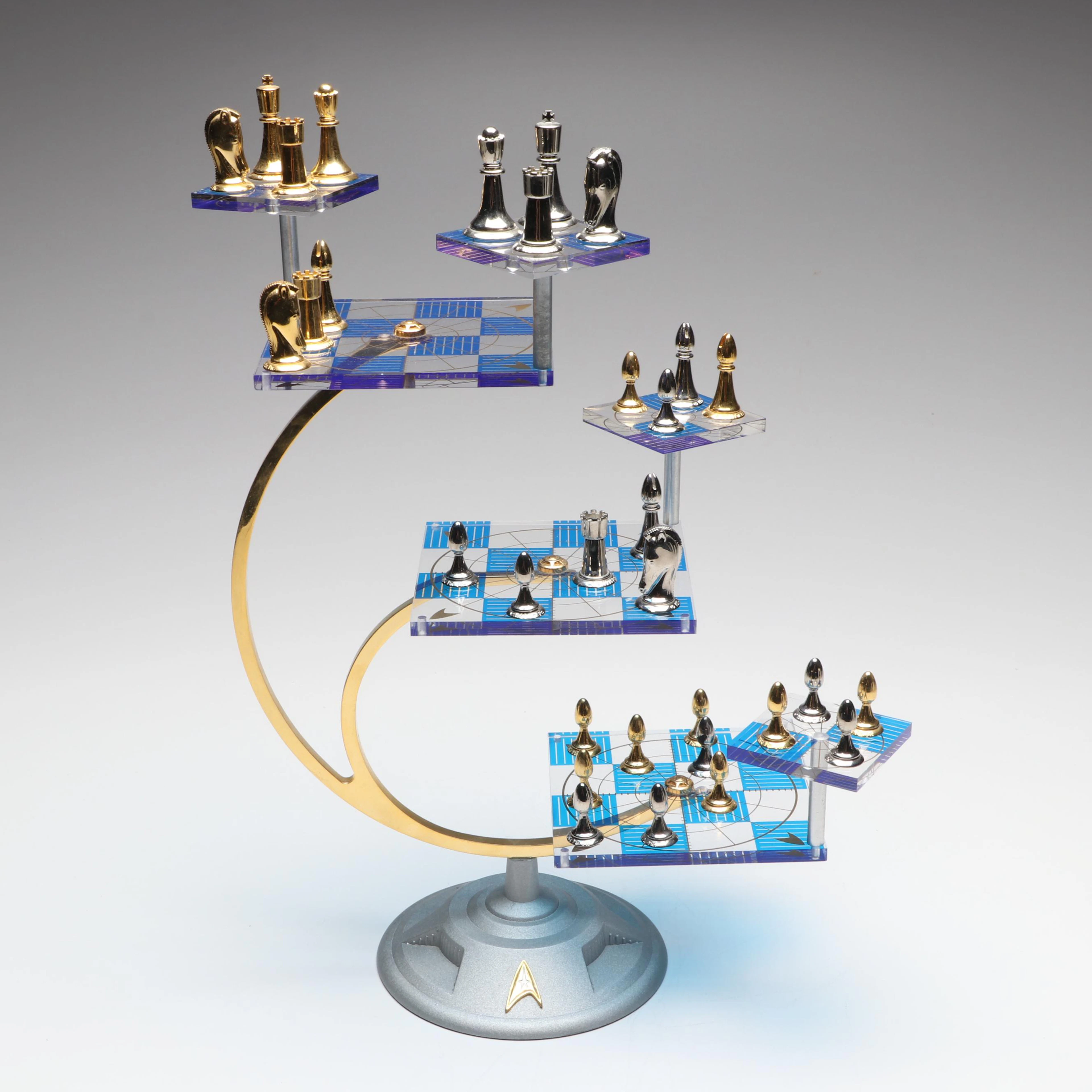 Franklin Mint "Star Trek" Tri-Dimensional Chess Set, Late 20th Century