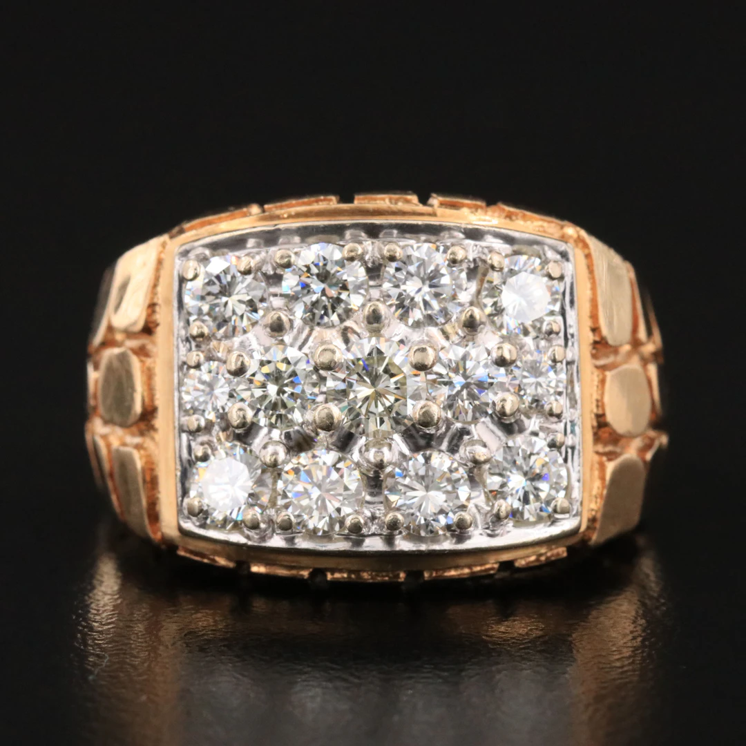 14K 2.20 CTW Diamond Nugget Ring