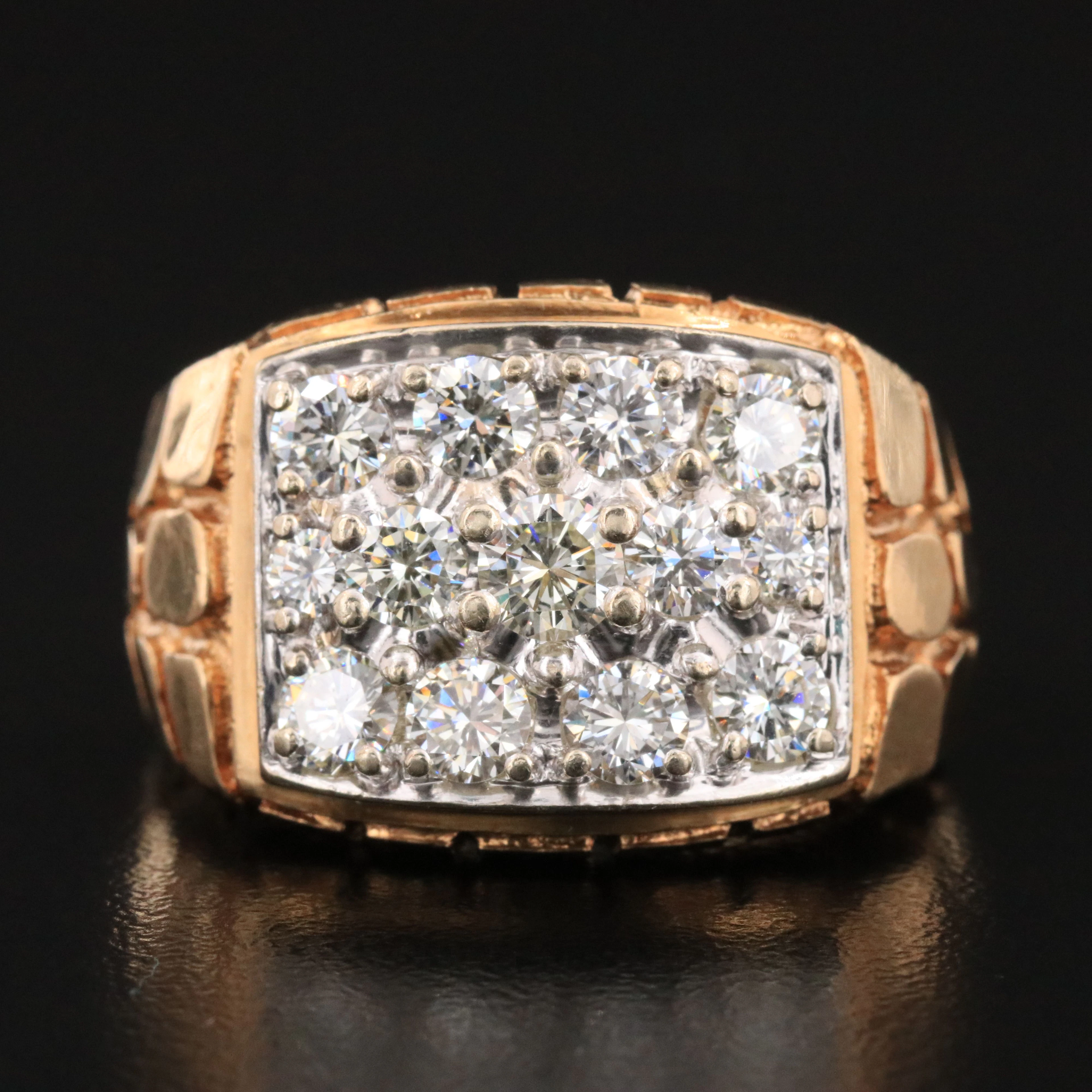 14K 2.20 CTW Diamond Nugget Ring