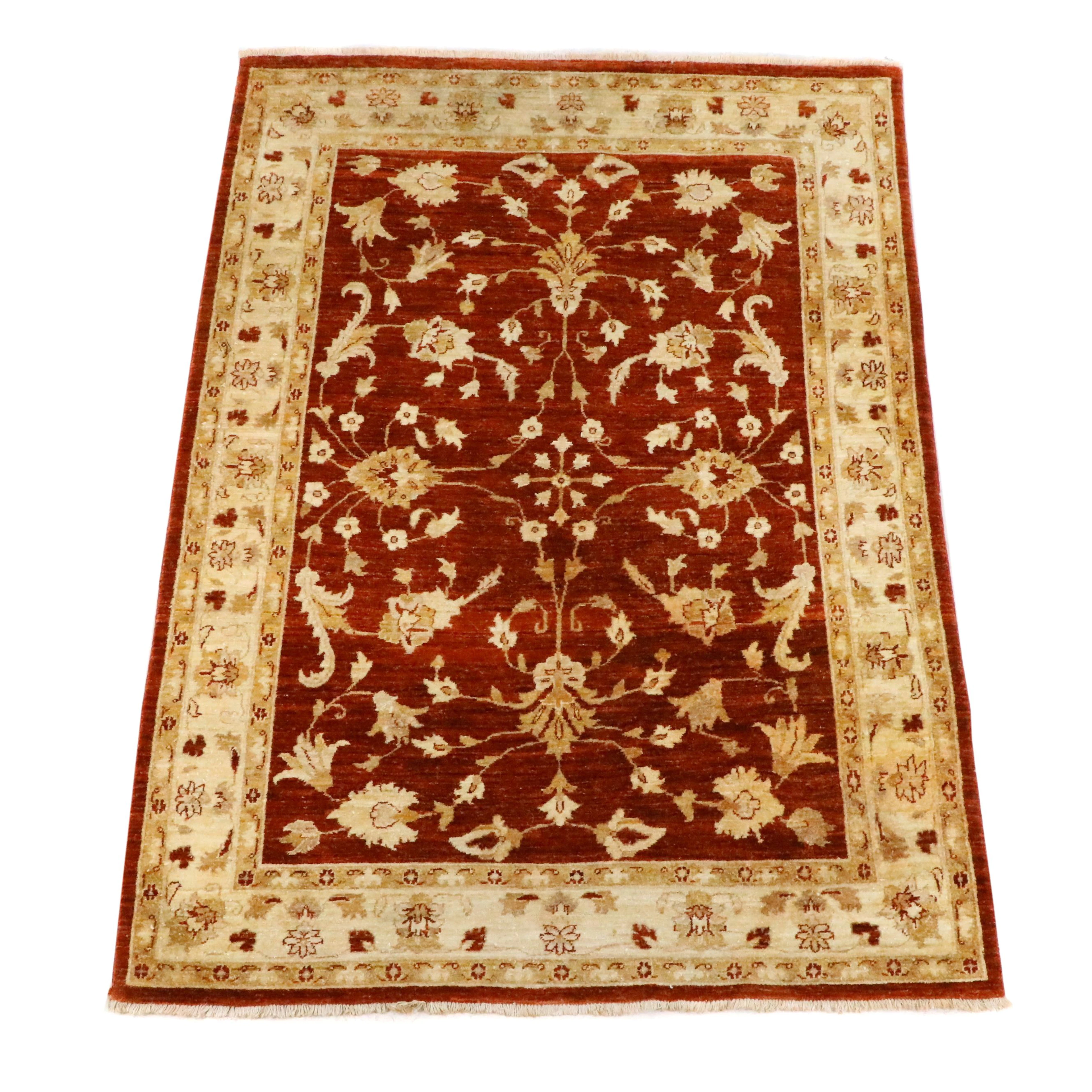 7'5 x 8'1 Hand-Knotted Indian Agra Style Area Rug