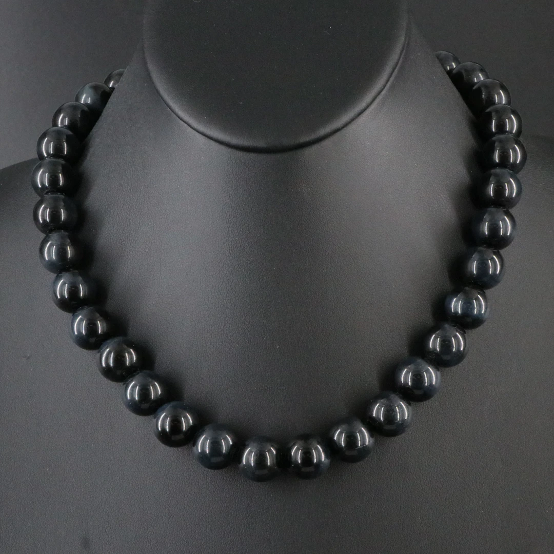 Tiger's Eye Bead Necklace with Sterling Toggle Clasp