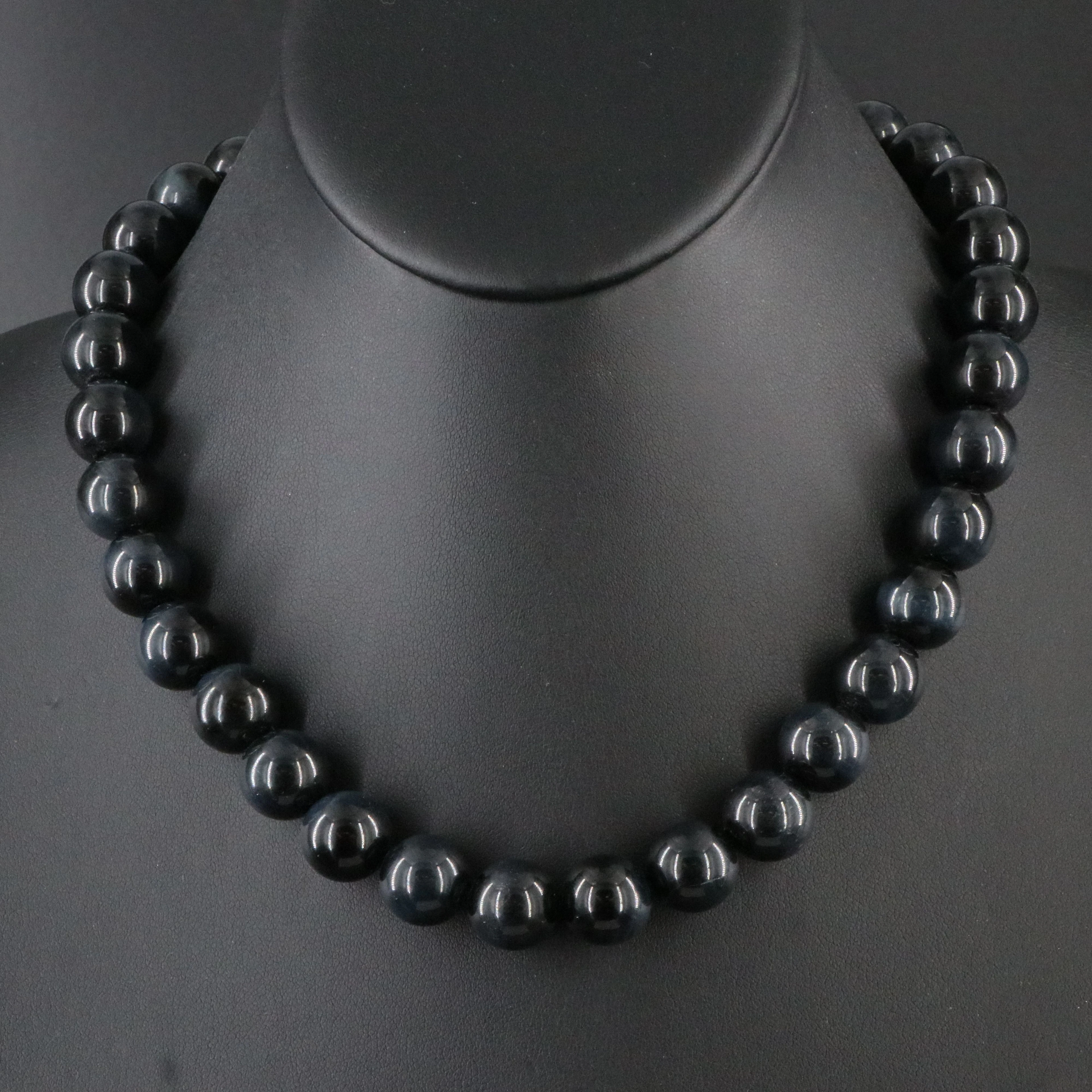 Tiger's Eye Bead Necklace with Sterling Toggle Clasp