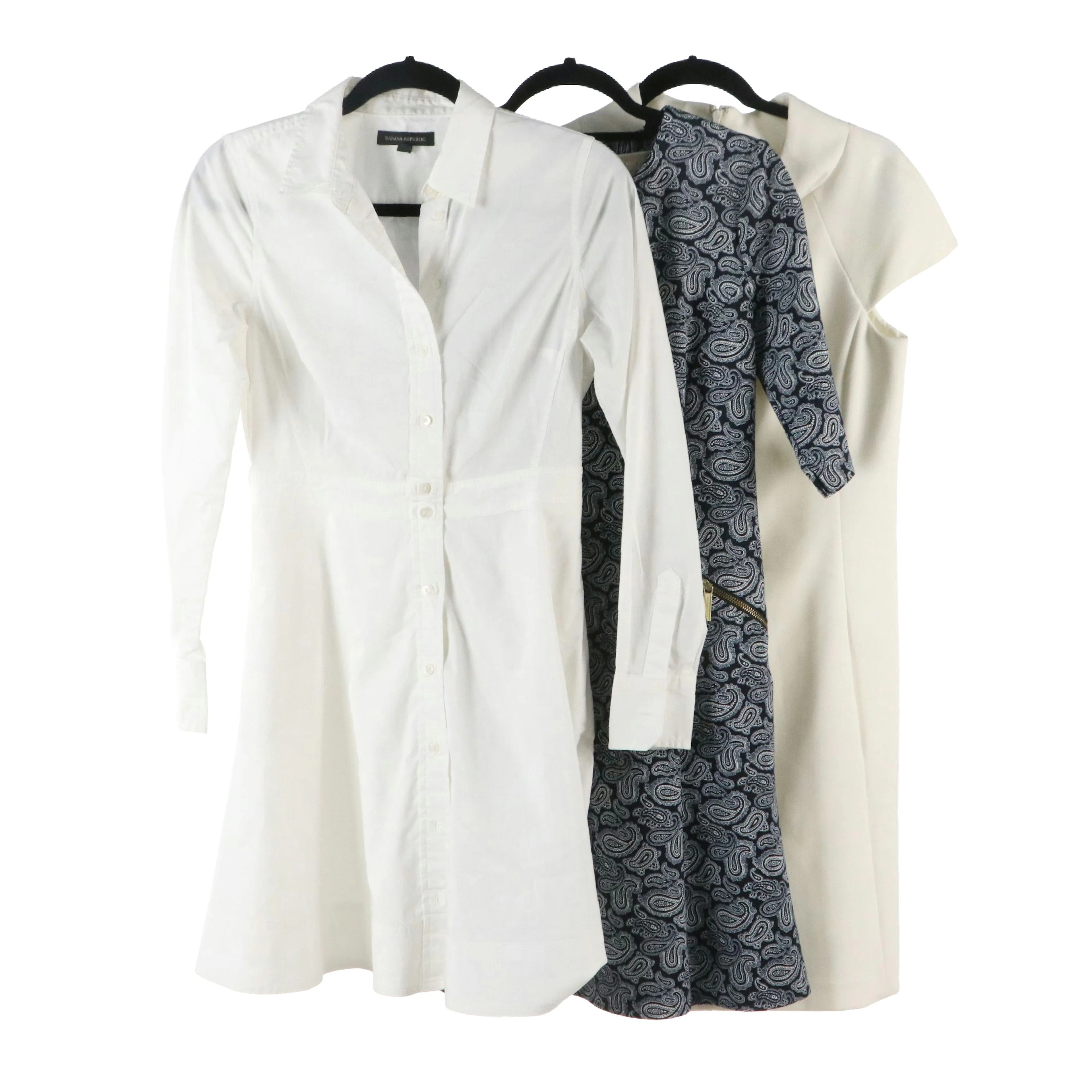 Banana Republic Button-Down Shirt Dress, Michael Kors Paisley Shift