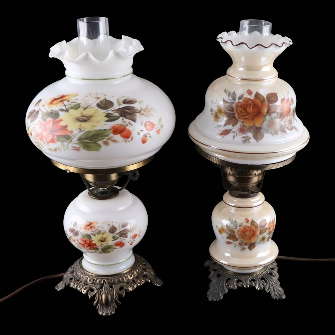 Victorian Style Loevsky & Loevsky with Accurate Castings Parlor Lamps, 1970s