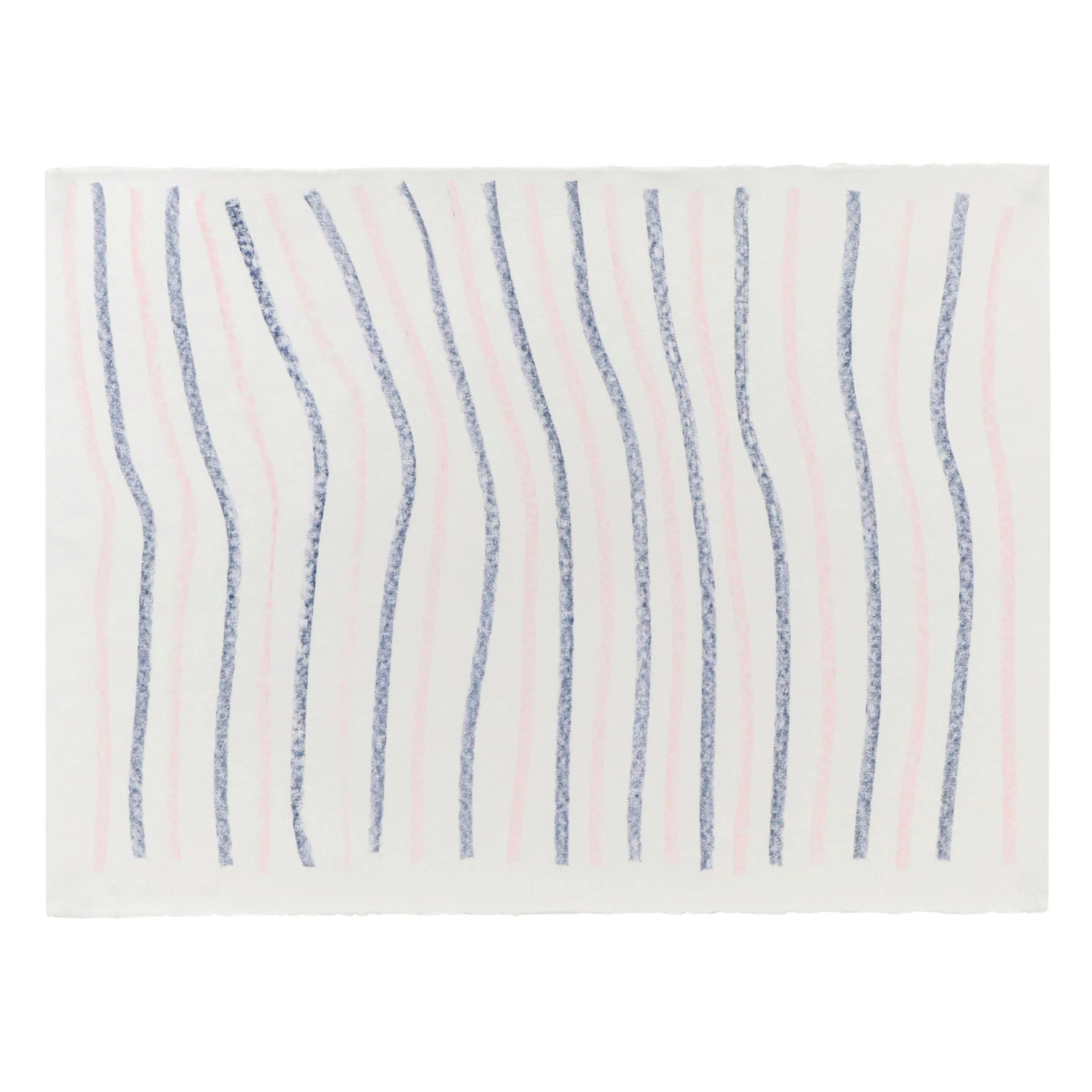Kay Shuper Abstract Landscape Chalk Pastel Drawing, 1987