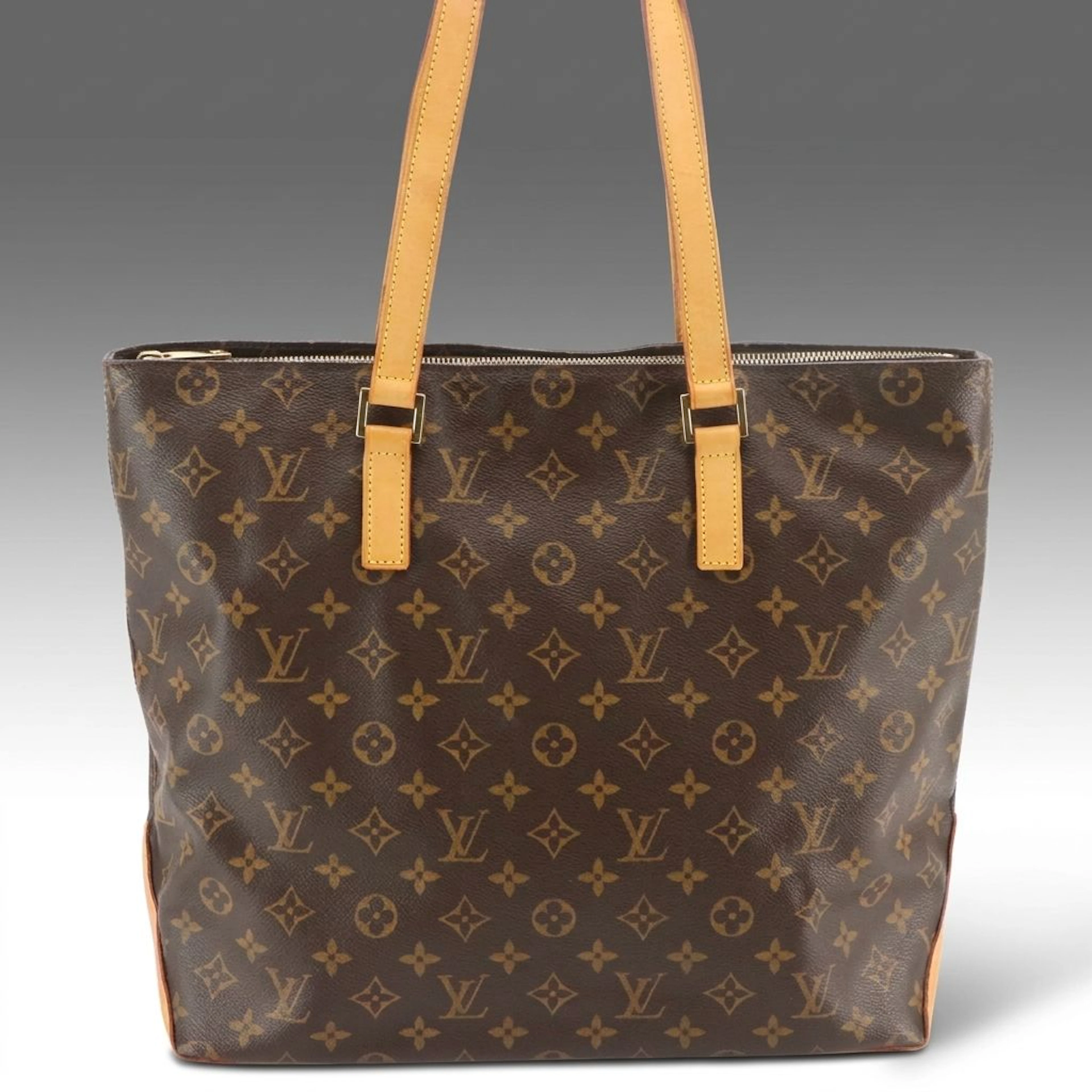 Louis Vuitton Cabas Mezzo Zip Tote Bag in Monogram Canvas and Leather