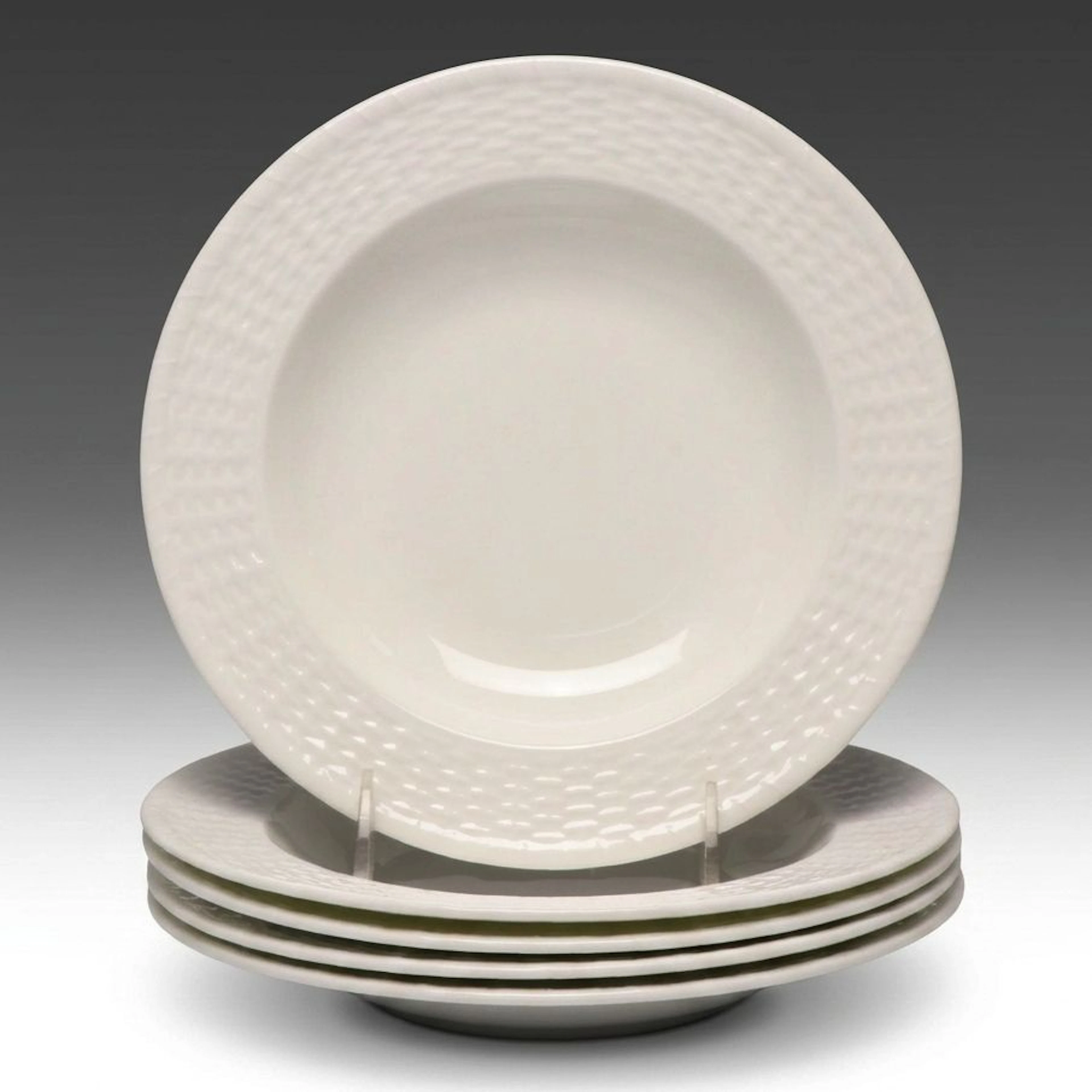 Wedgwood "Nantucket" Basketweave Rim Soup Bowls