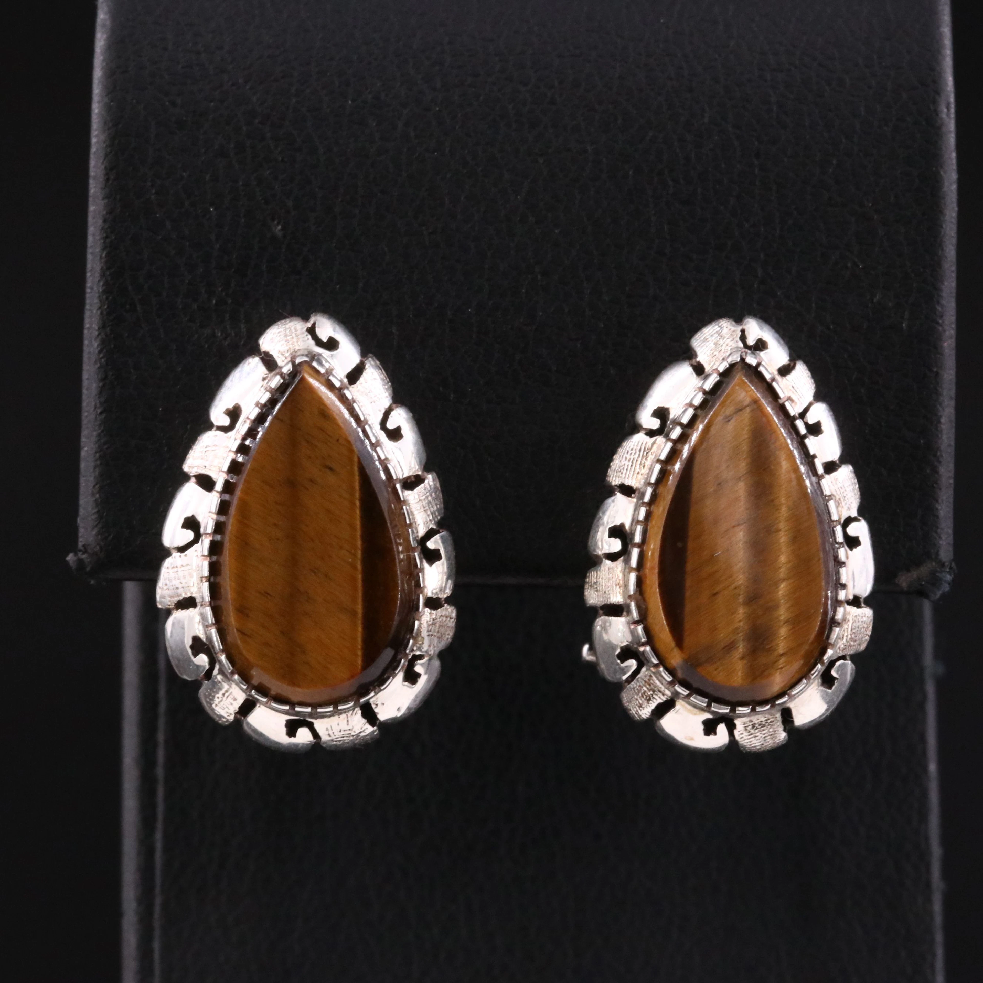 Sterling Tiger's Eye Earrings