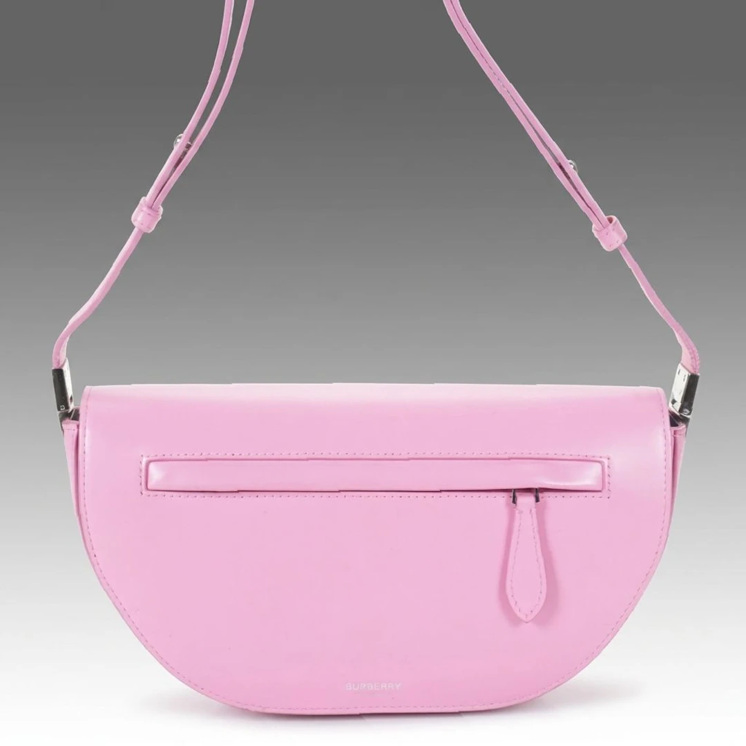 Burberry Olympia Saddle Primrose Pink Leather Front-Flap Crossbody Bag
