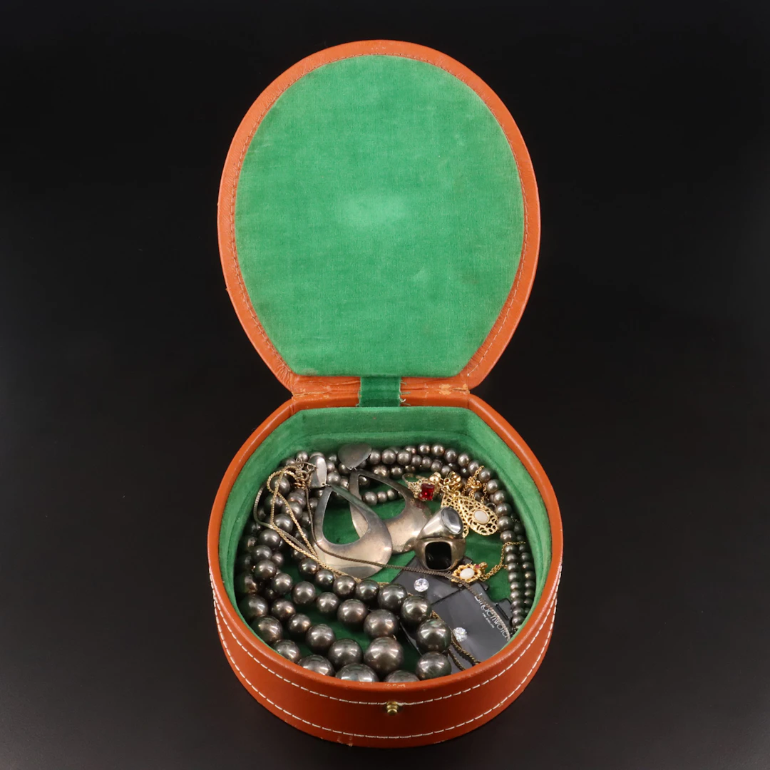 Black Onyx, Opal and Sterling Featured in Vintage Jewelry