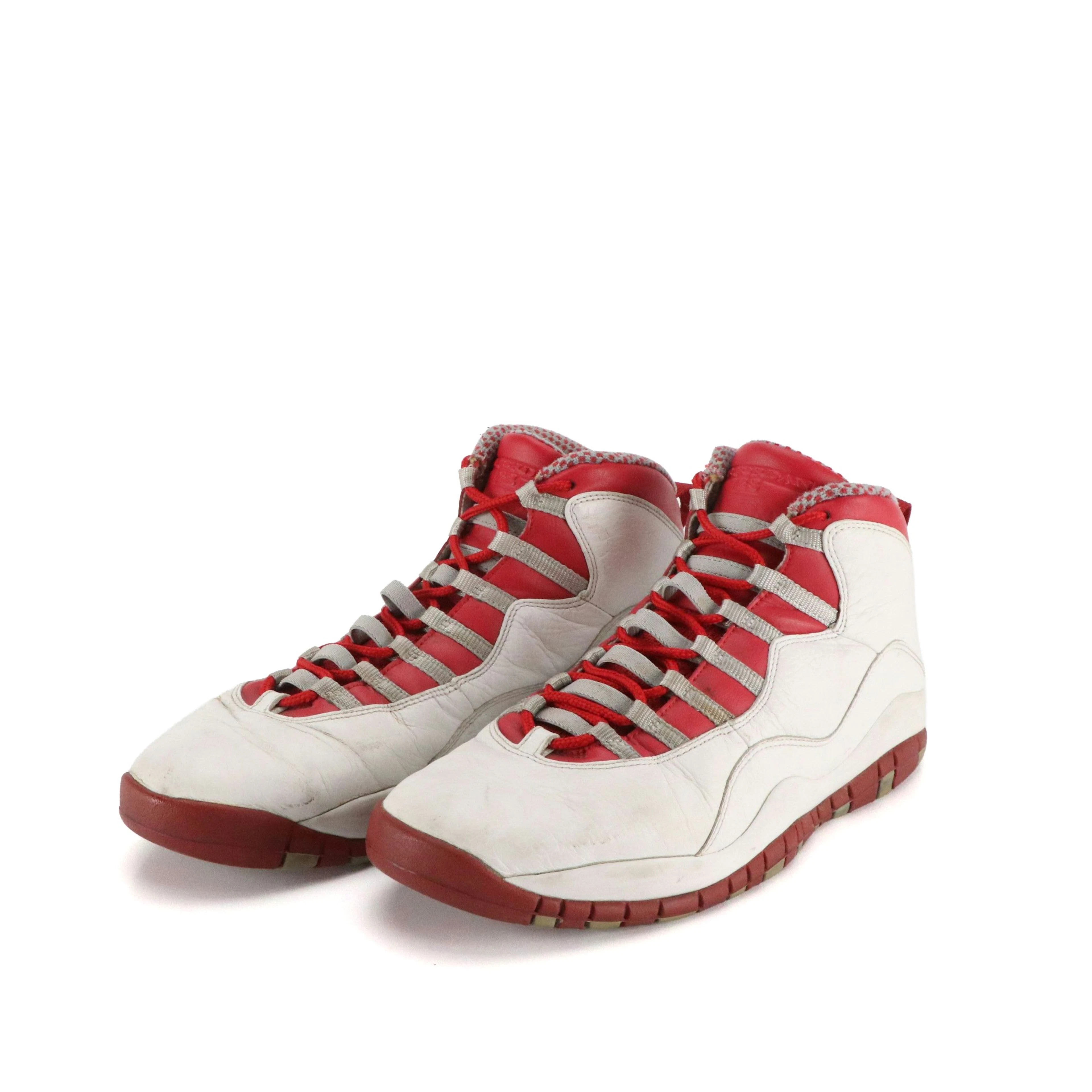 Men's Air Jordan 10 Retro "Red Steel" High-Top Leather Sneakers