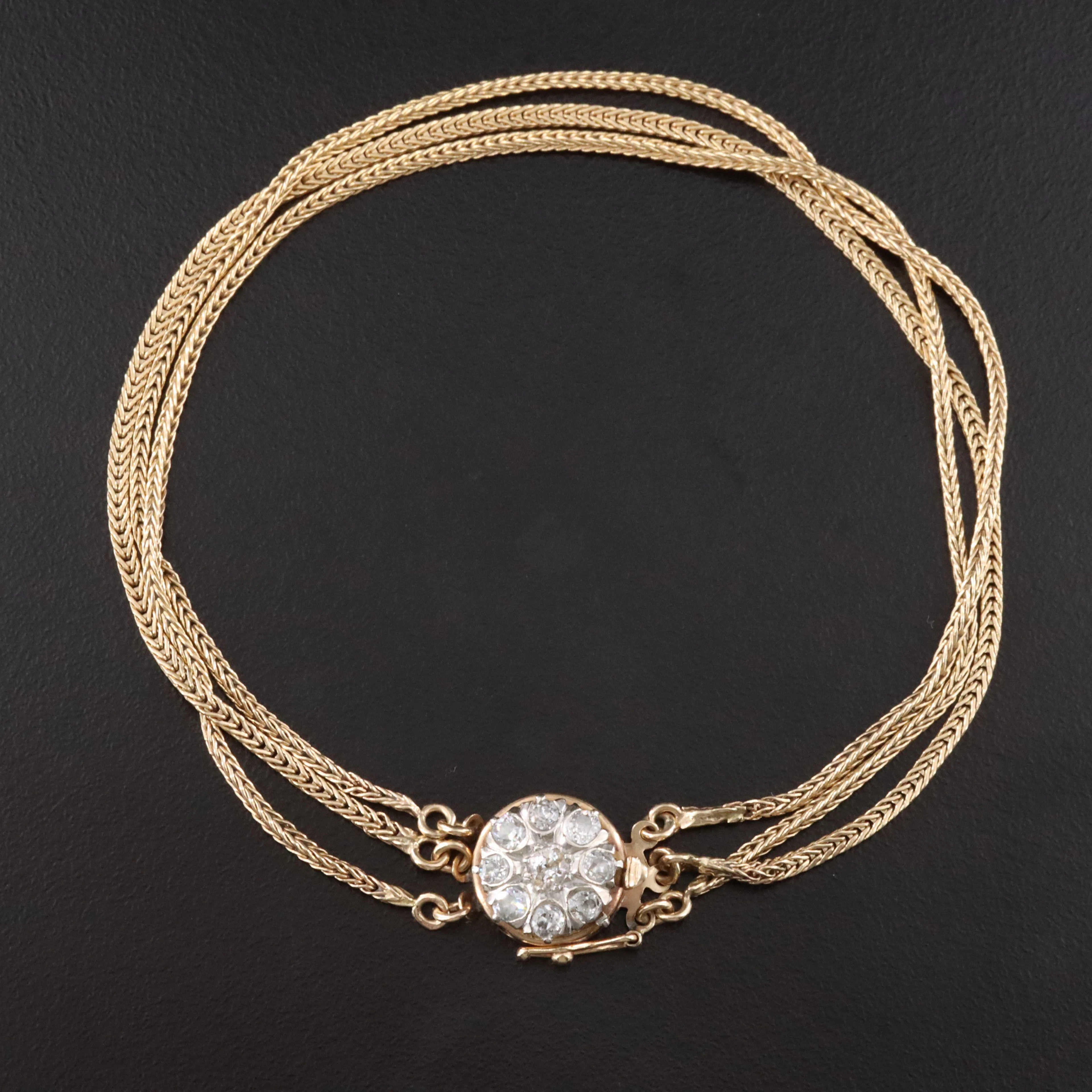 14K 0.70 CTW Diamond Clasp Bracelet with Platinum Settings