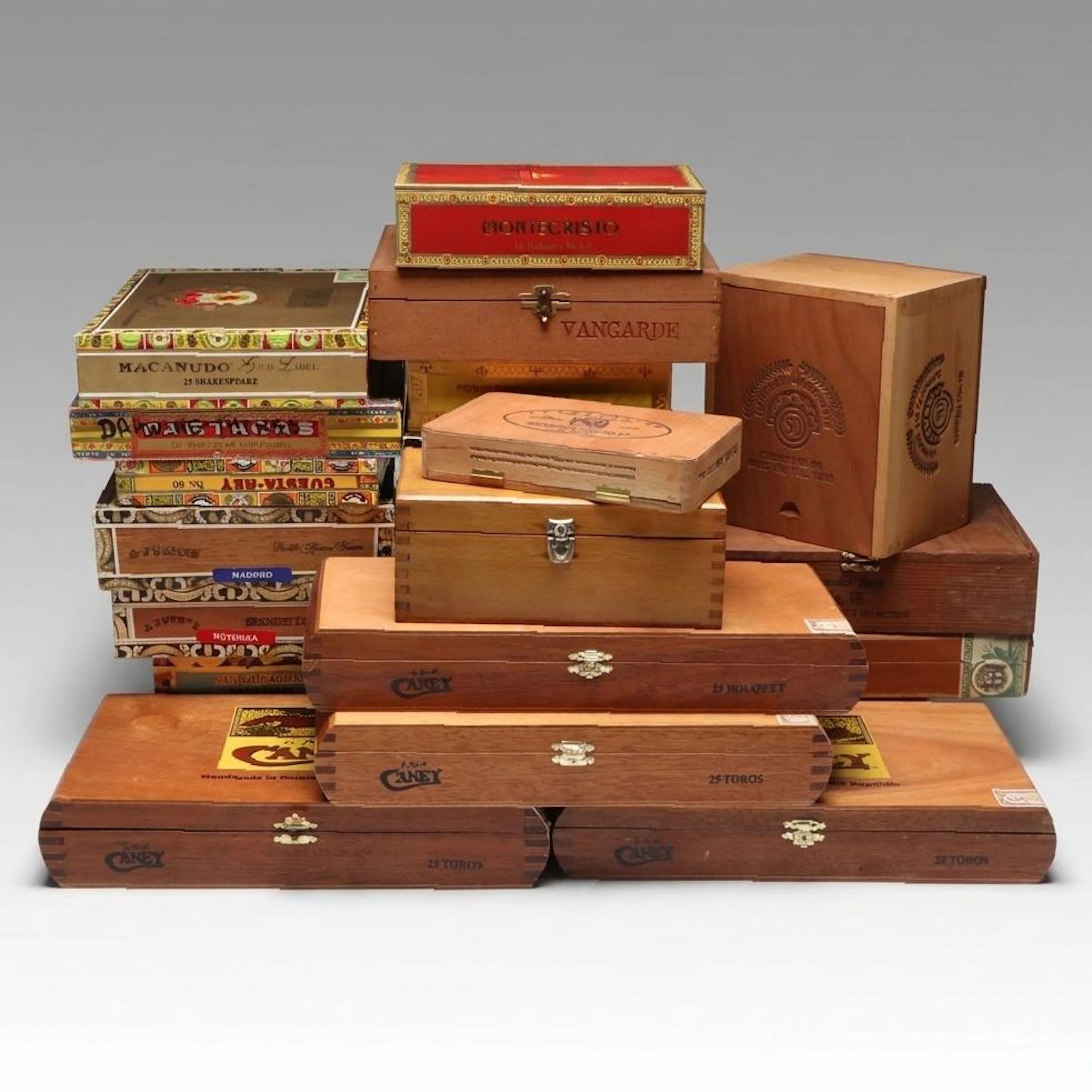 Wood and Color Lithograph Cigar Box Collection