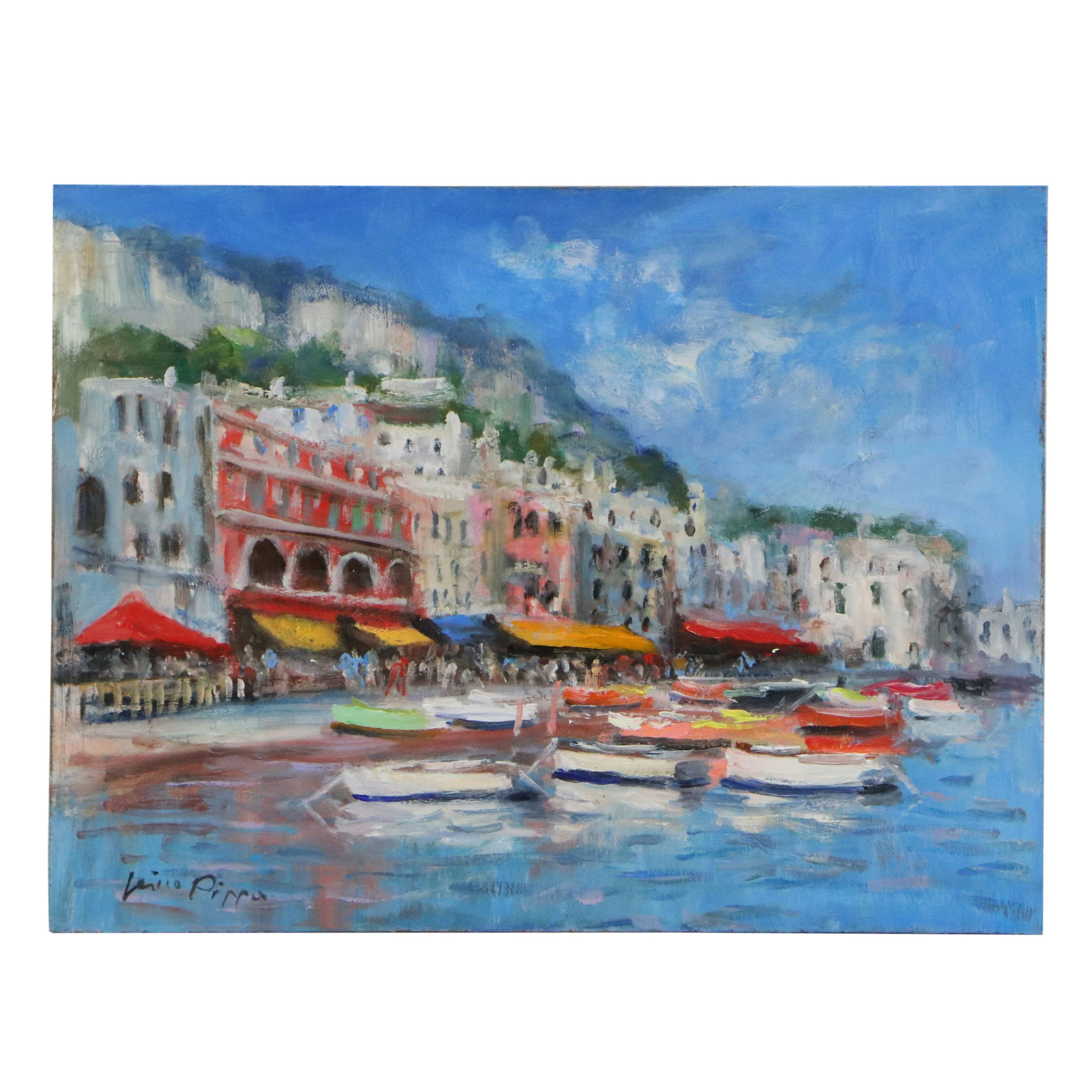Nino Pippa Coastal Oil Painting "Capri," 2022