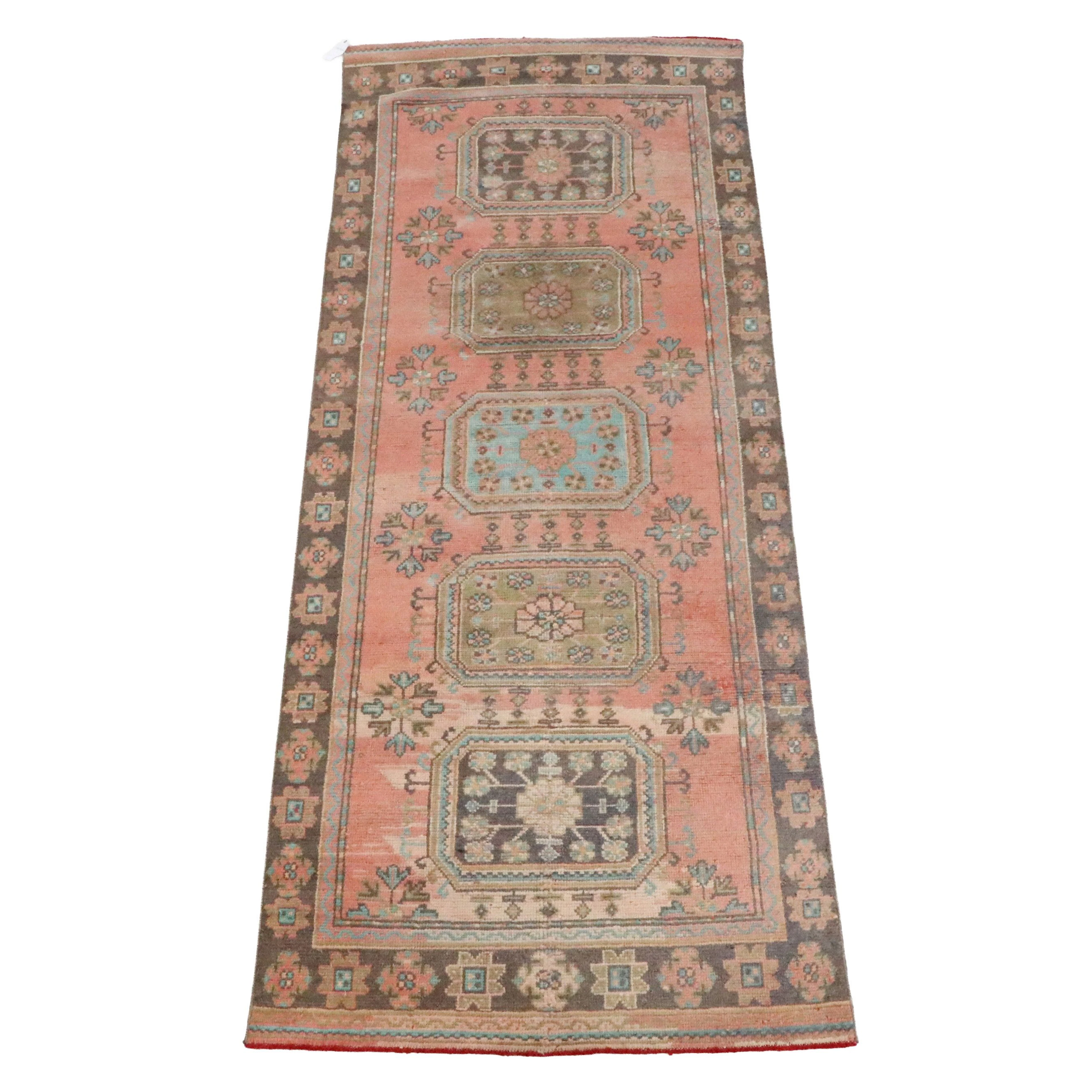 4'2 x 10'10 Hand-Knotted Turkish Anatolian Long Rug
